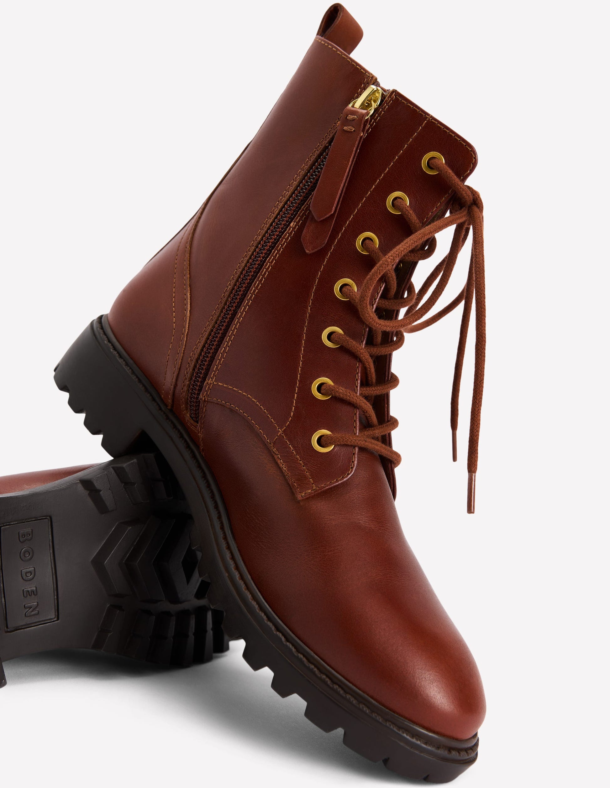 Alex Lace Up Ankle Boots-Tan-4