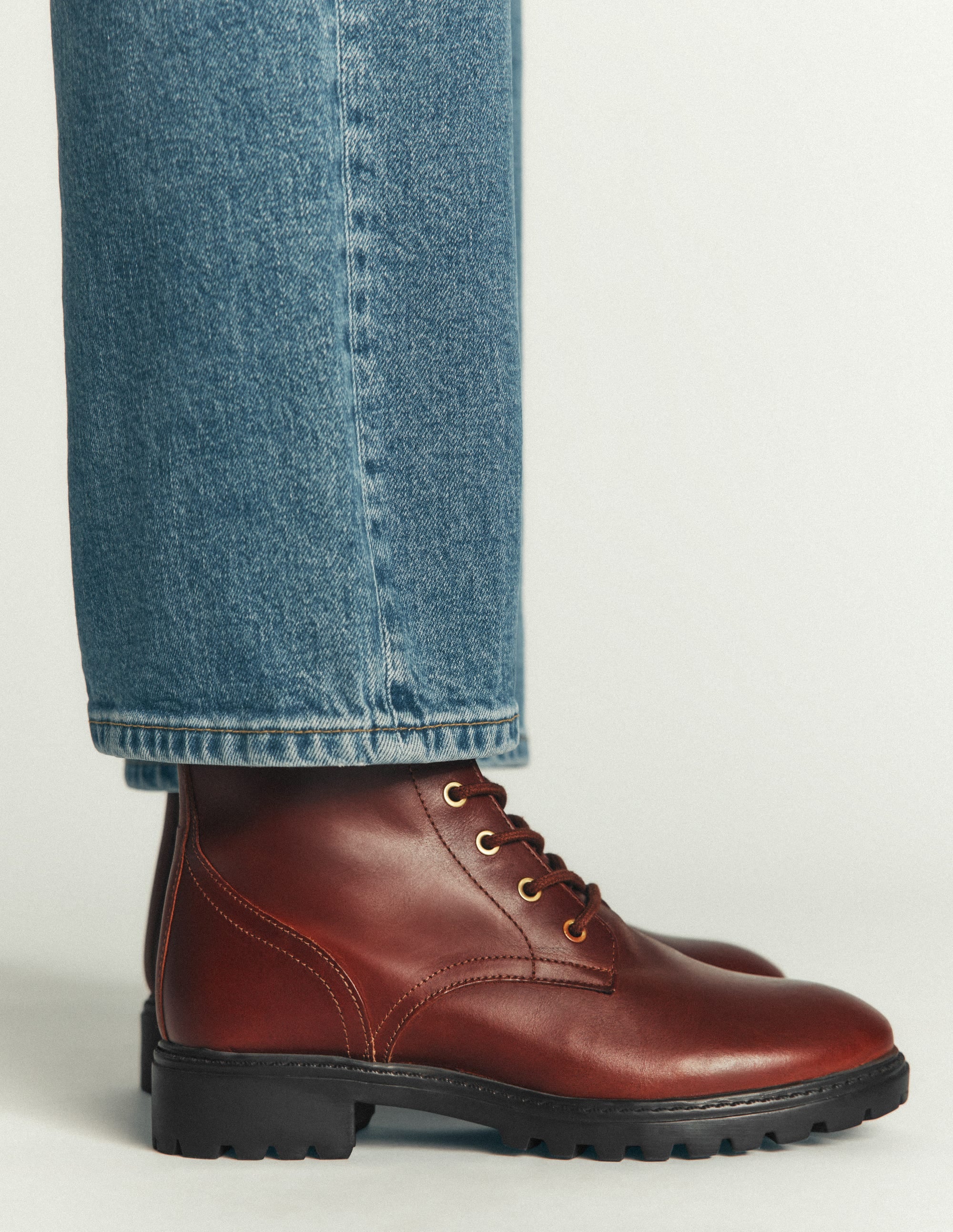 Alex Lace Up Ankle Boots-Tan - Image 2