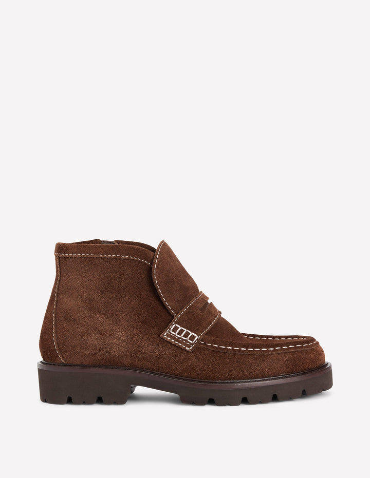 Loafer Ankle Boots-Chocolate