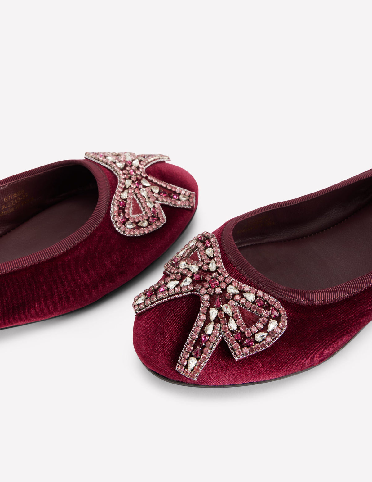 Patti Round Toe Ballet Flats-Dark Burgundy Bow - Image 4