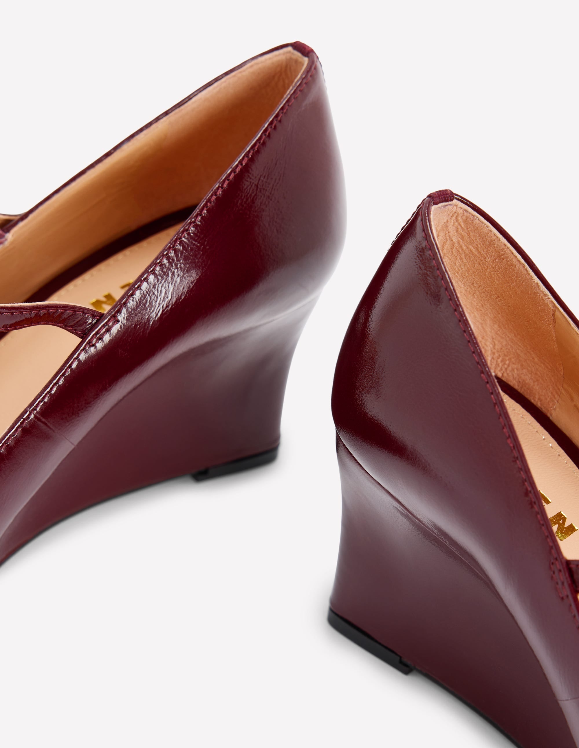Wedge Mary Janes-Oxblood - Image 4