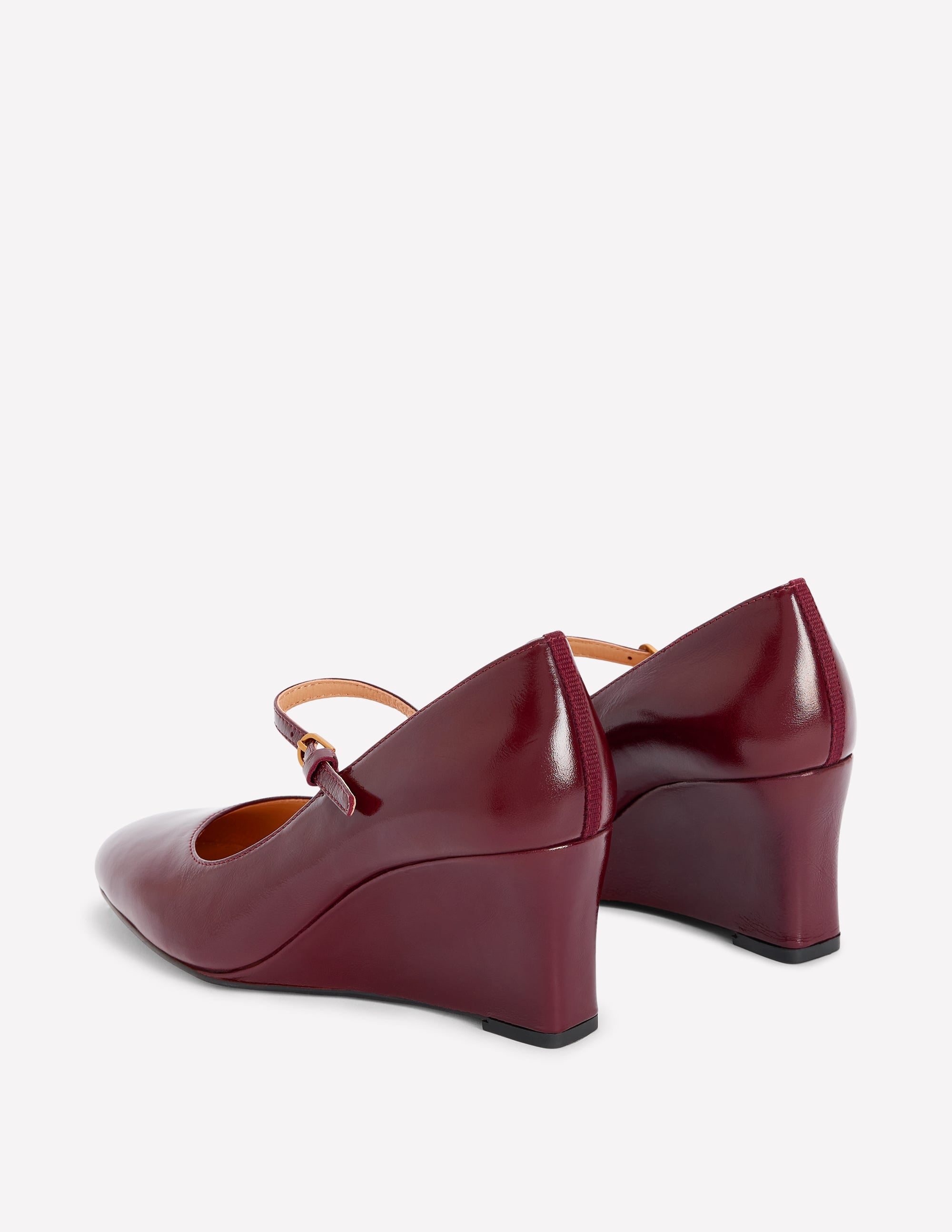 Wedge Mary Janes-Oxblood - Image 5