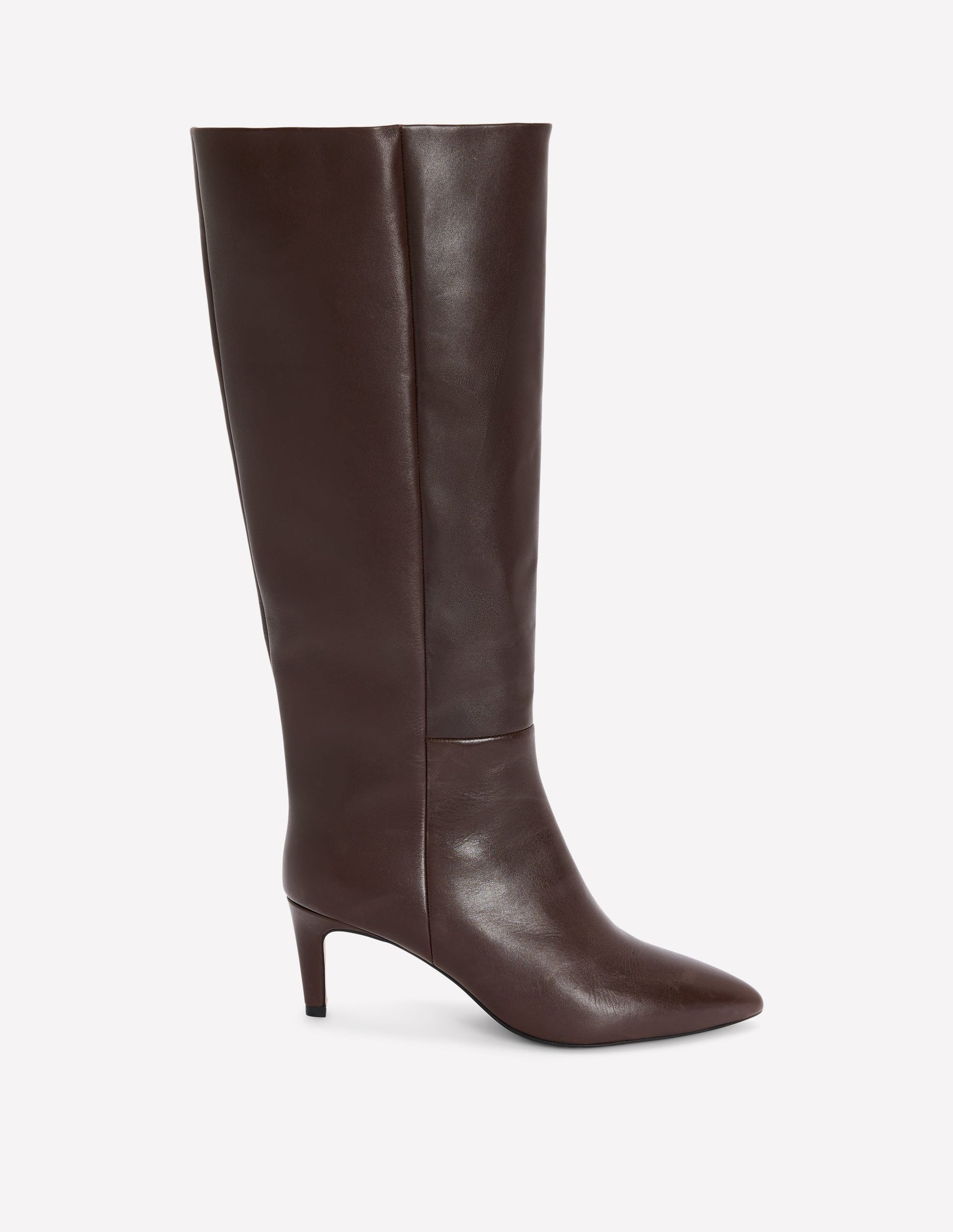 Straight Leg Heeled Boots-Chocolate-1