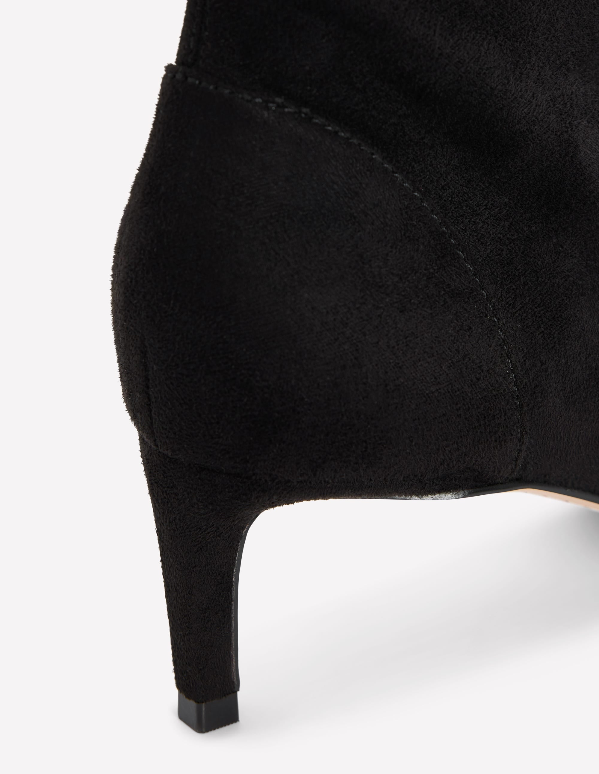Stretch Kitten Heel Boots-Black - Image 4