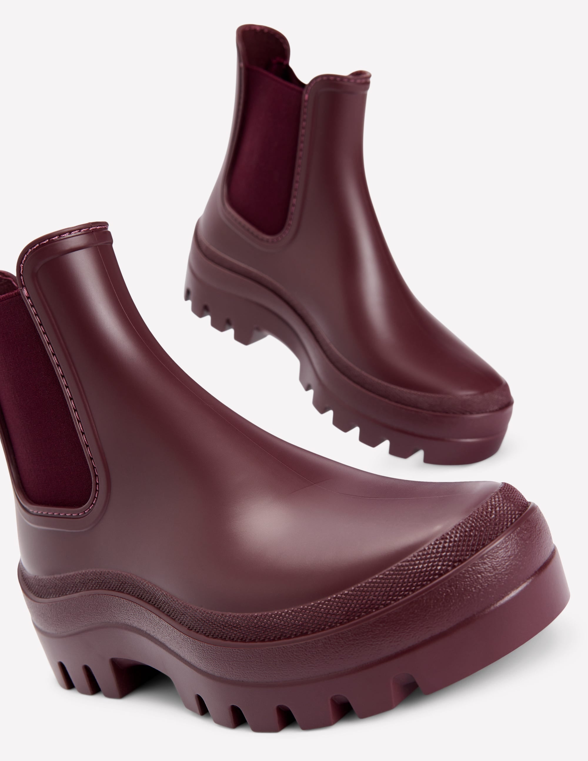Chunky Chelsea Wellie Boots-Oxblood - Image 4