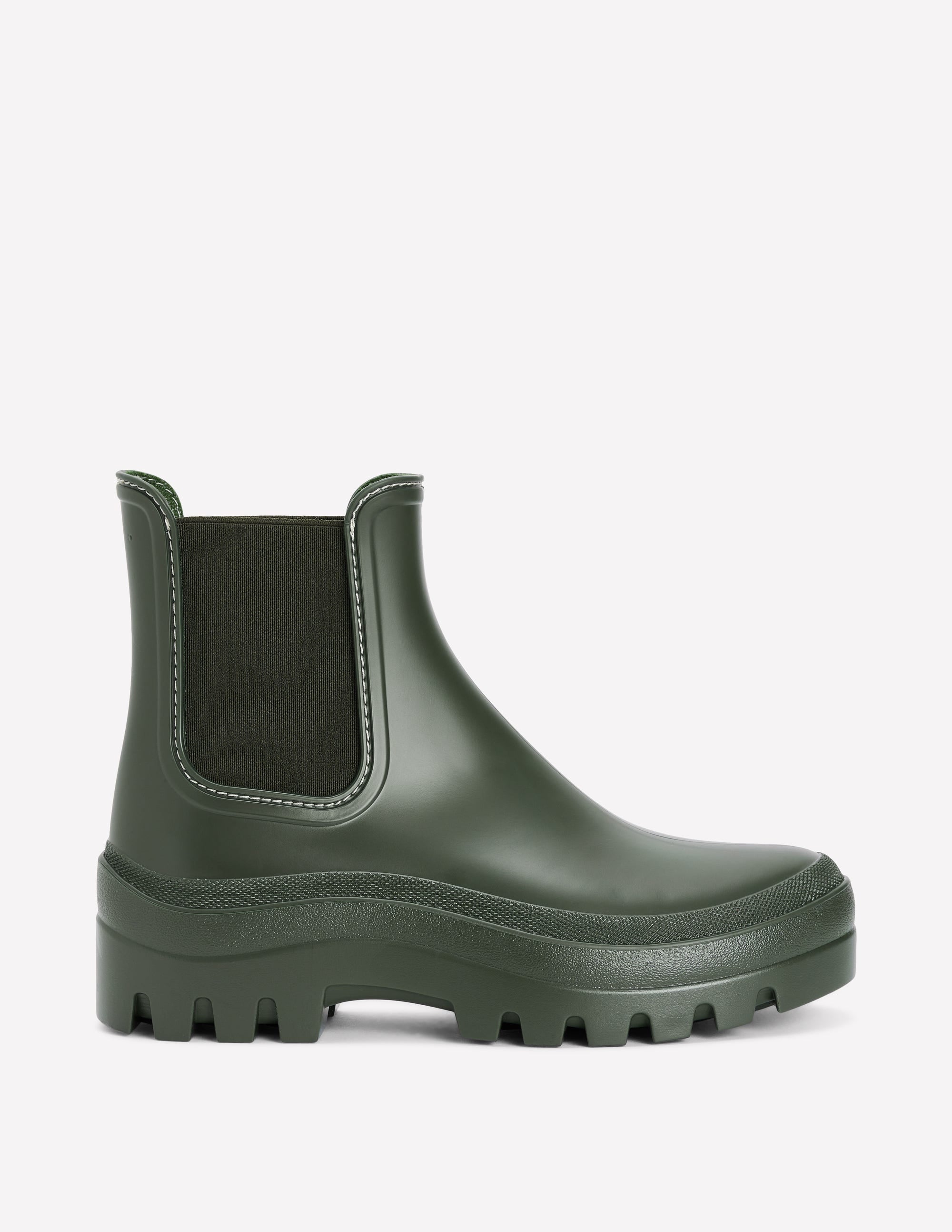 Chunky Chelsea Wellie Boots-Khaki - Image 1