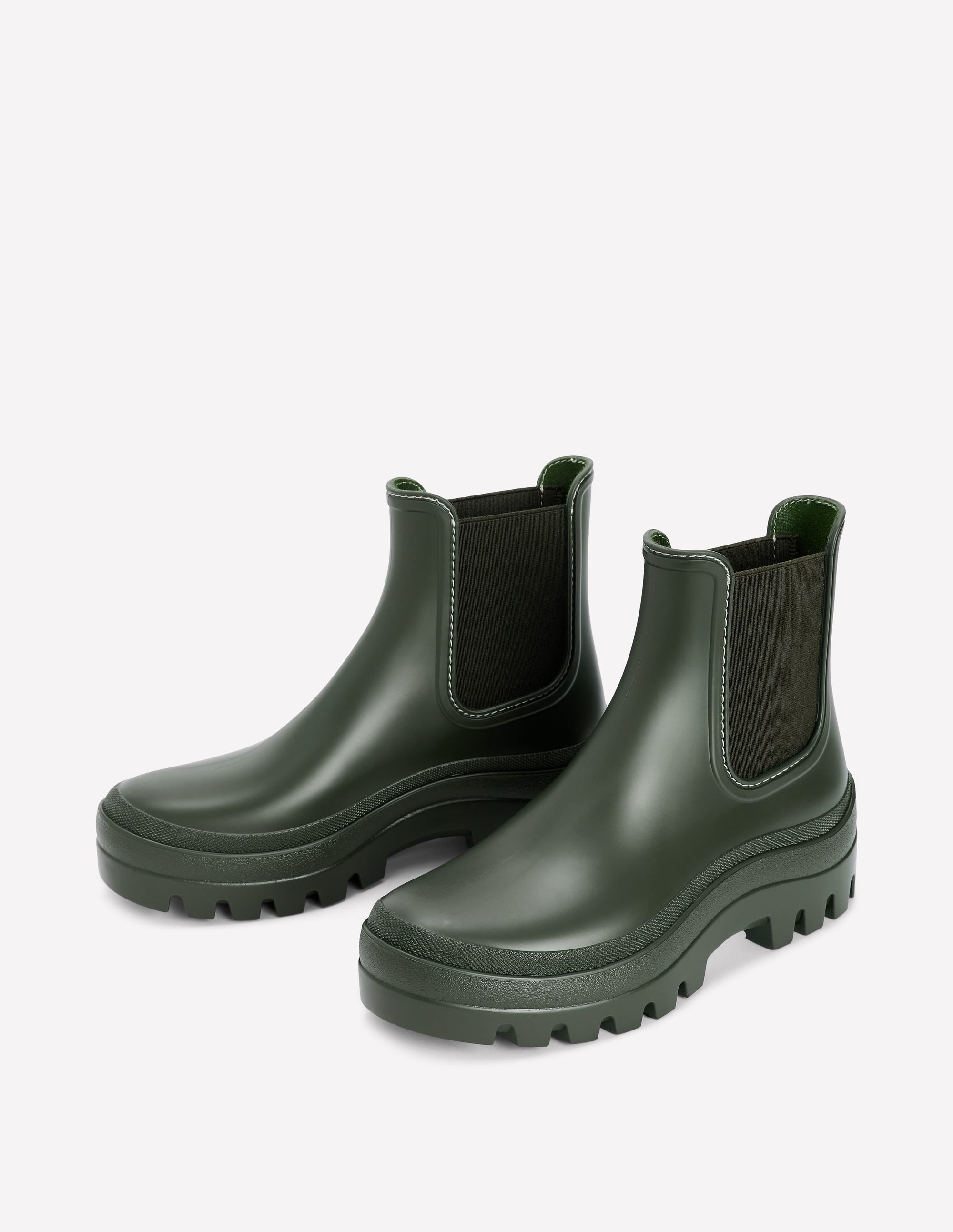 Chunky Chelsea Wellie Boots-Khaki - Image 3