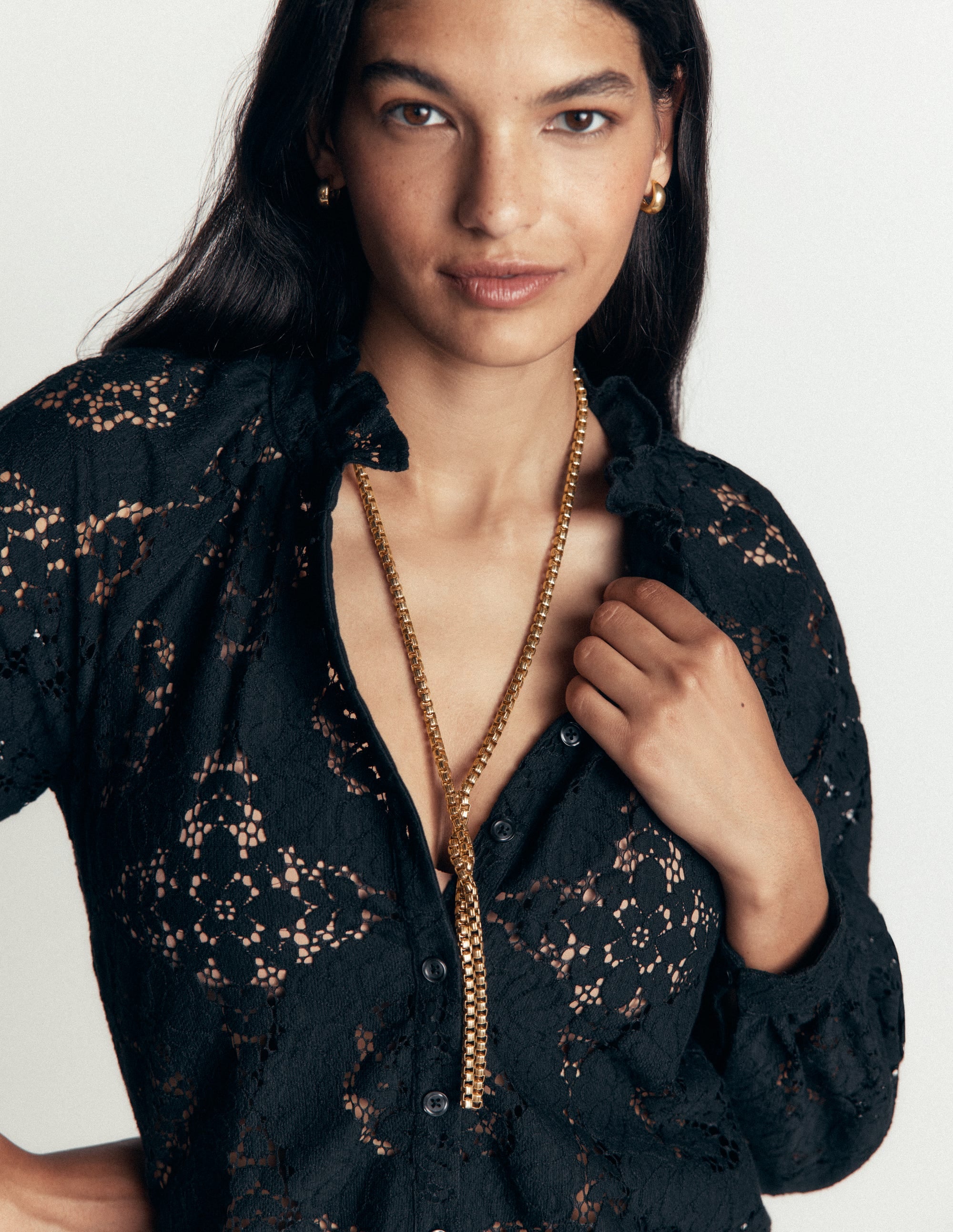 Knot Long Necklace-Gold - Image 2