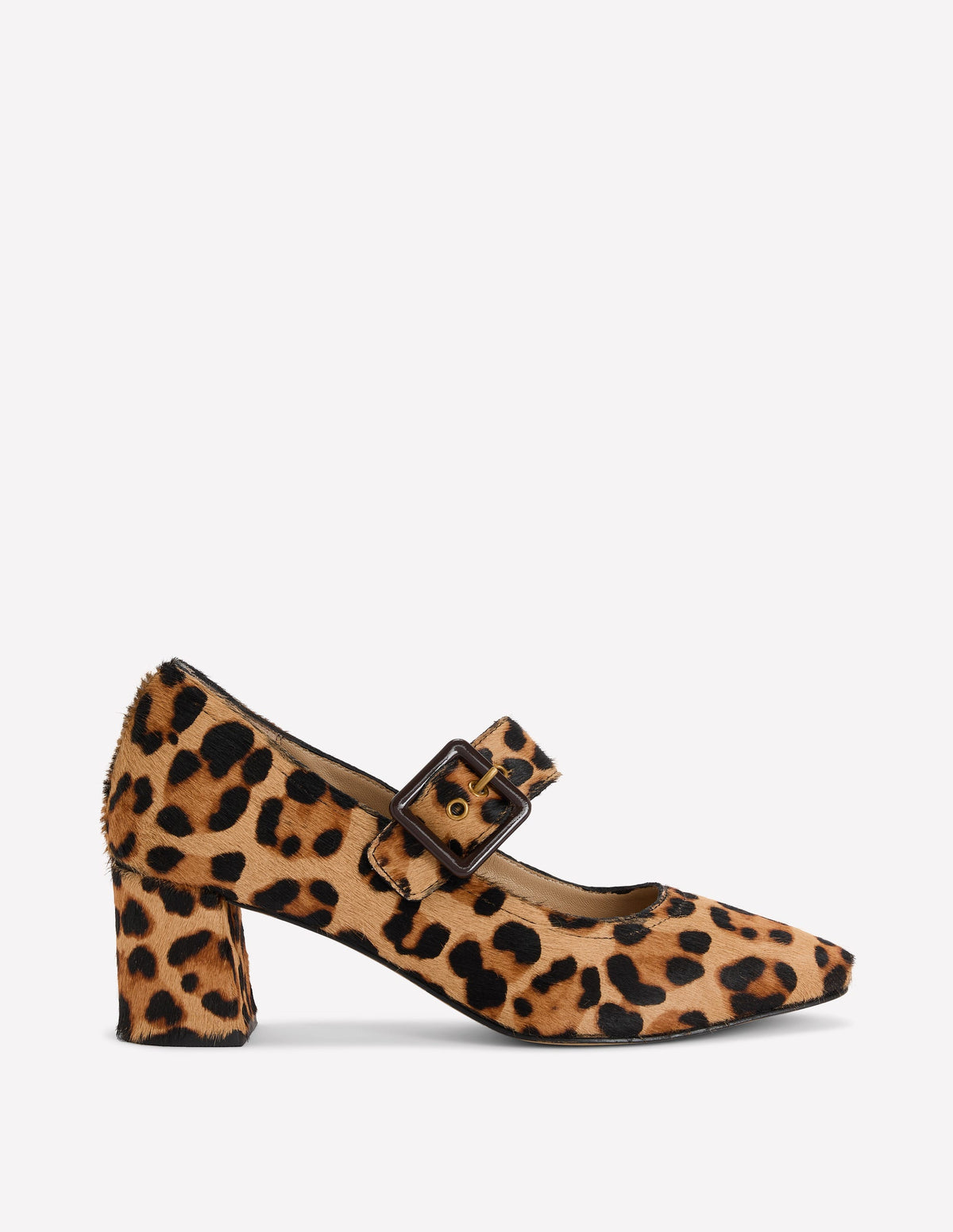 Buckle Strap Block Heels-Classic Leopard-1