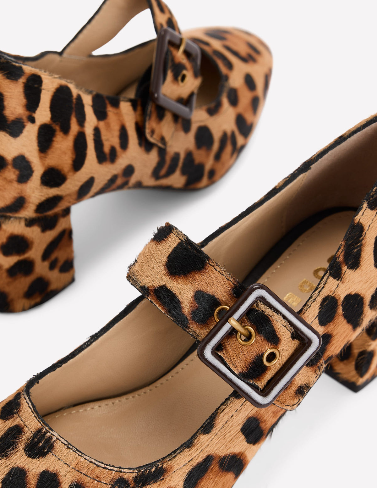 Buckle Strap Block Heels-Classic Leopard - Image 4