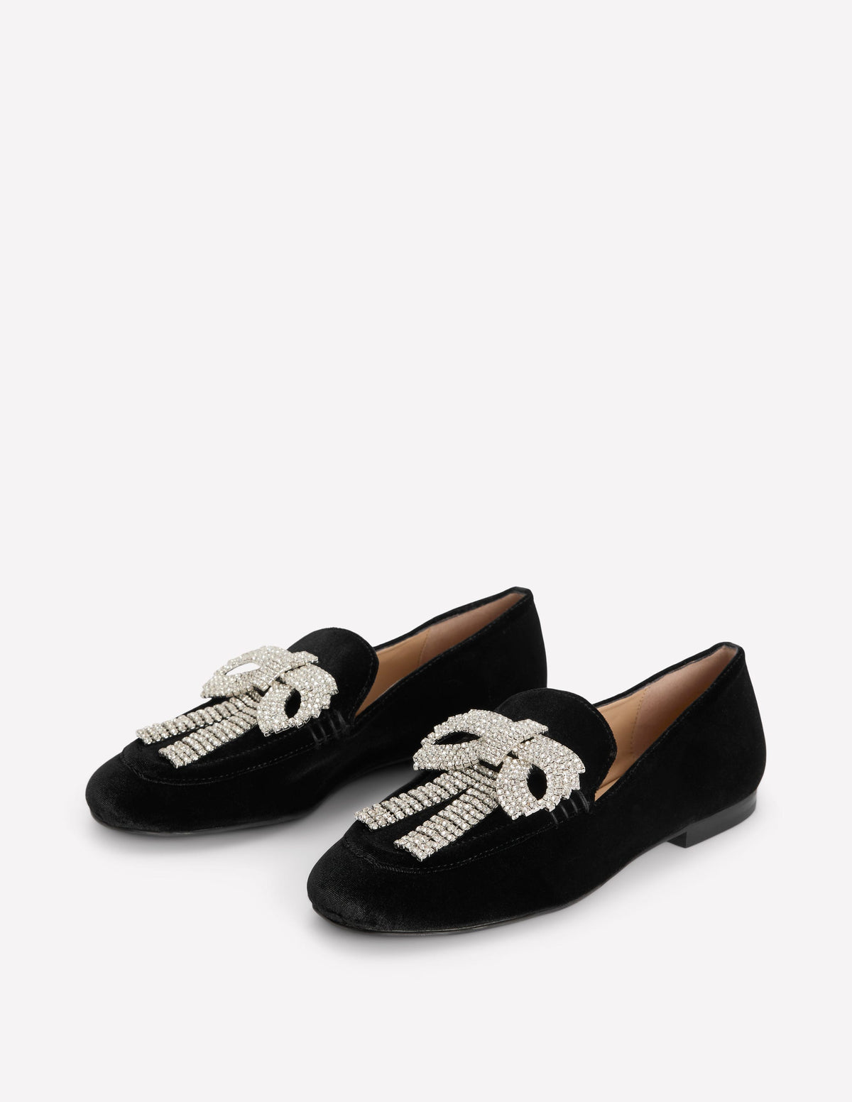 Dinah Embellished Loafers-Black, Sparkle Bows-3
