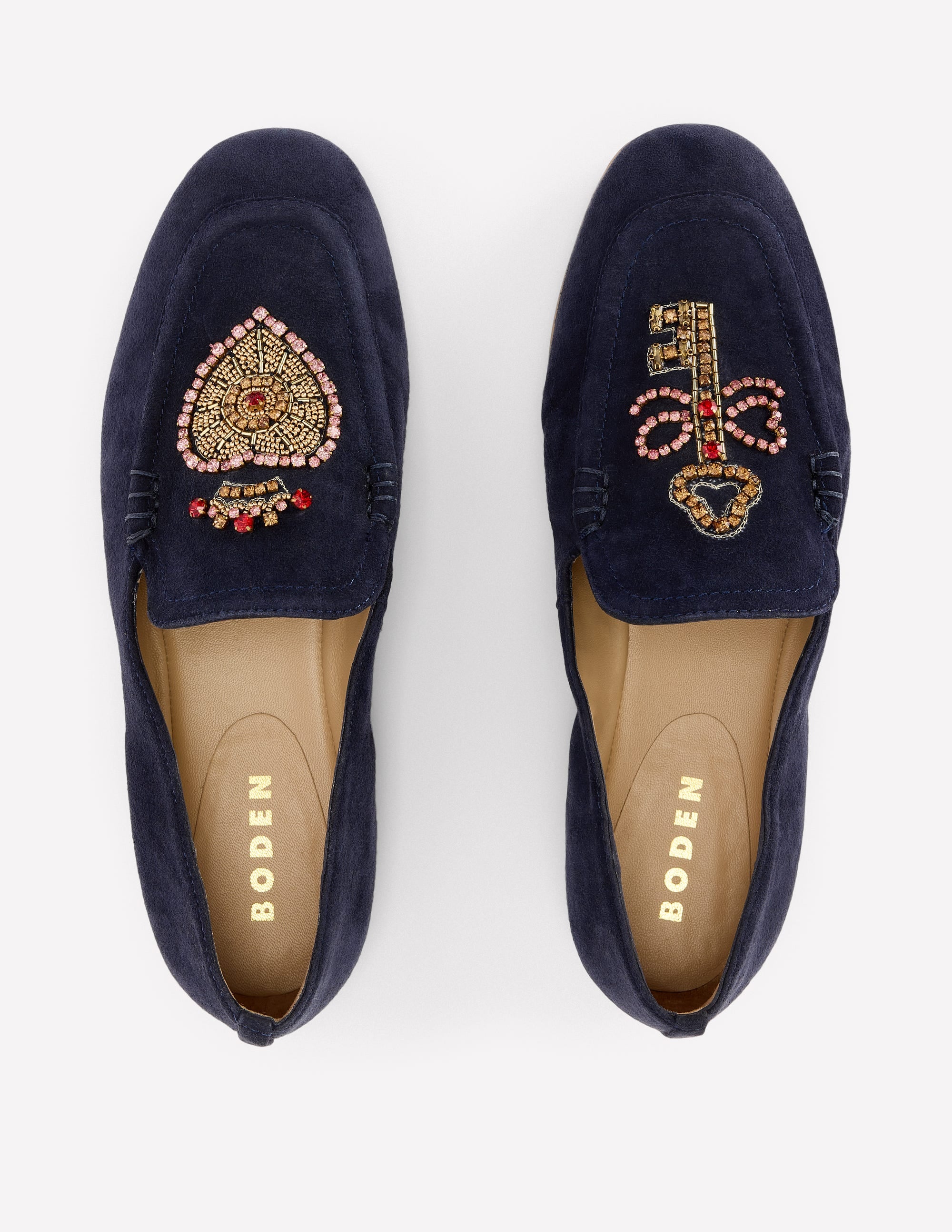 Dinah Embellished Loafers-Navy Heart and Key - Image 5