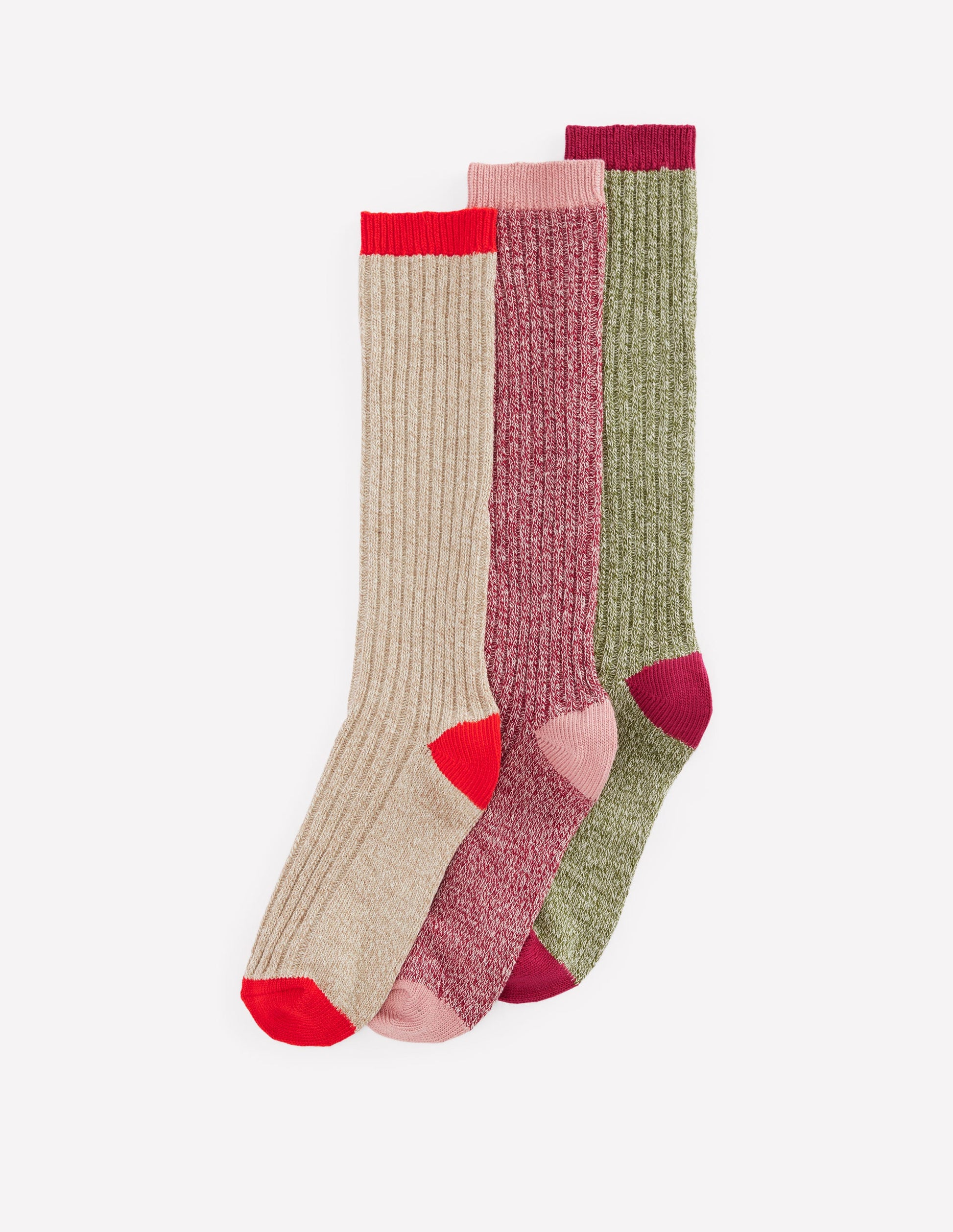 Ribbed Knee Socks 3-Pack-Multi-3