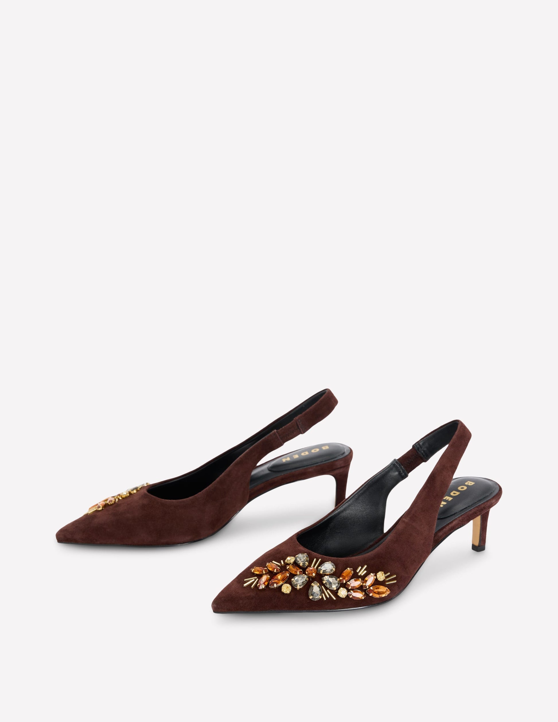 Hope Pointed Slingback Heels-Bitter Choc Embellished-4