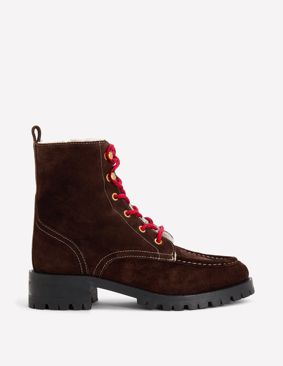 Cosy Lace Up Boots-Bitter Chocolate - Image 1