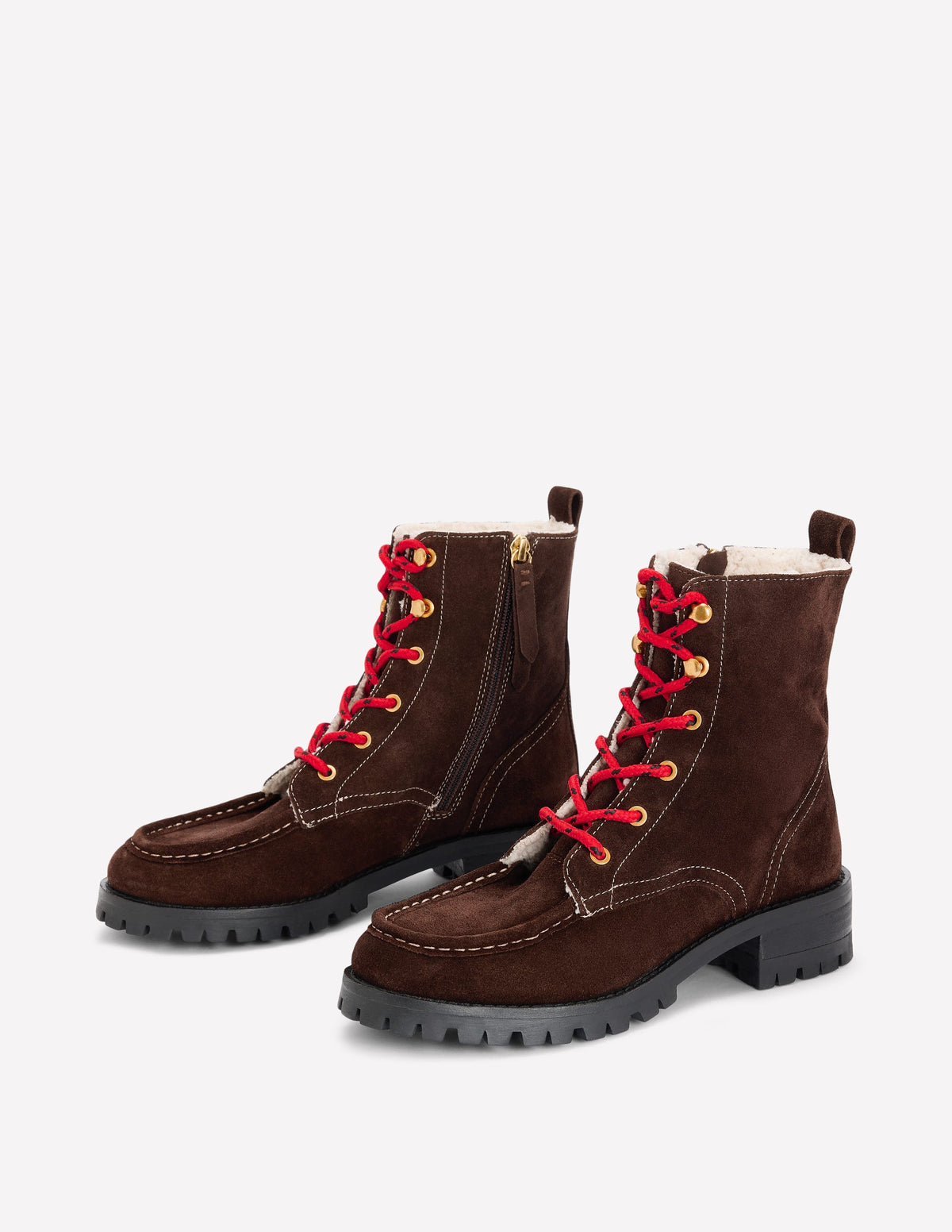 Cosy Lace Up Boots-Bitter Chocolate-3