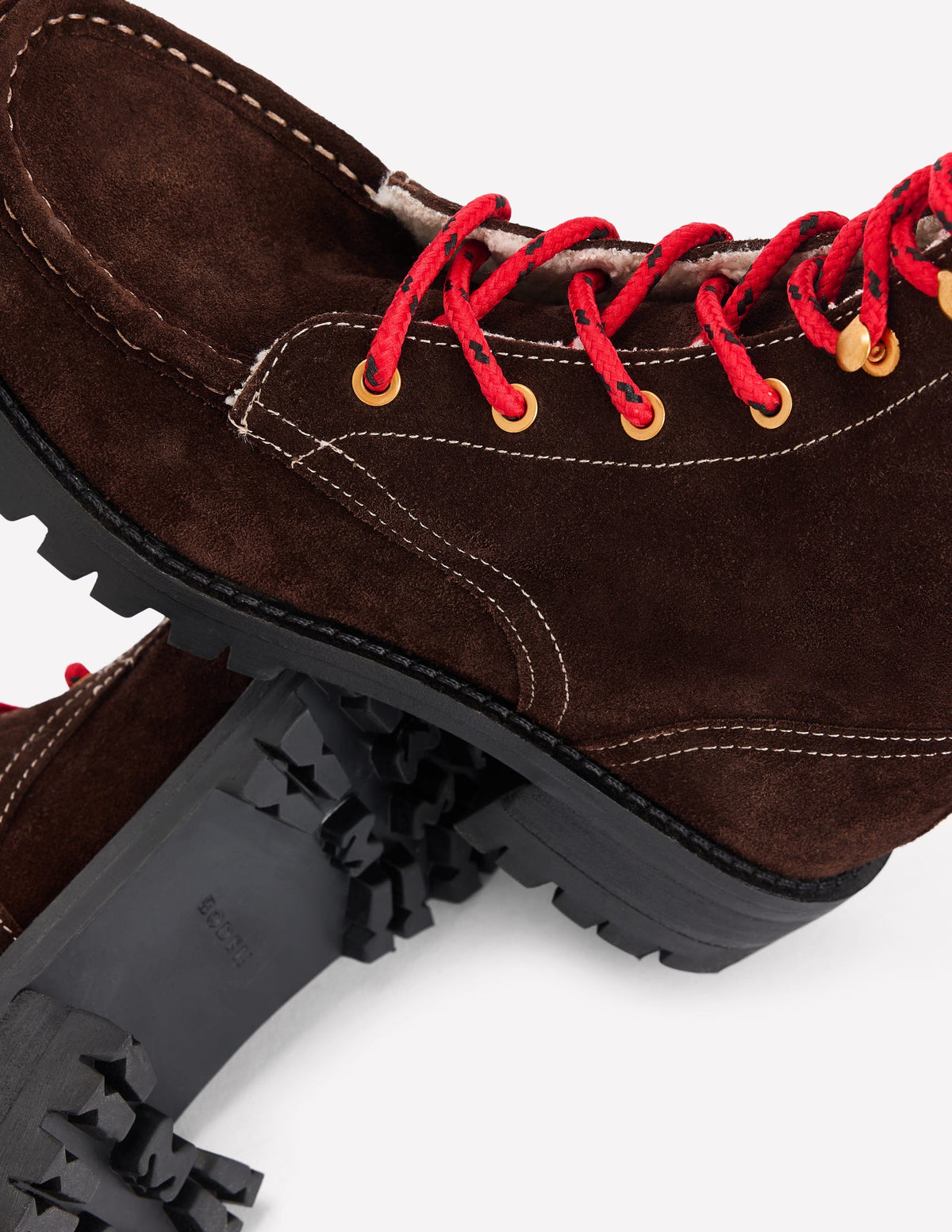 Cosy Lace Up Boots-Bitter Chocolate - Image 4