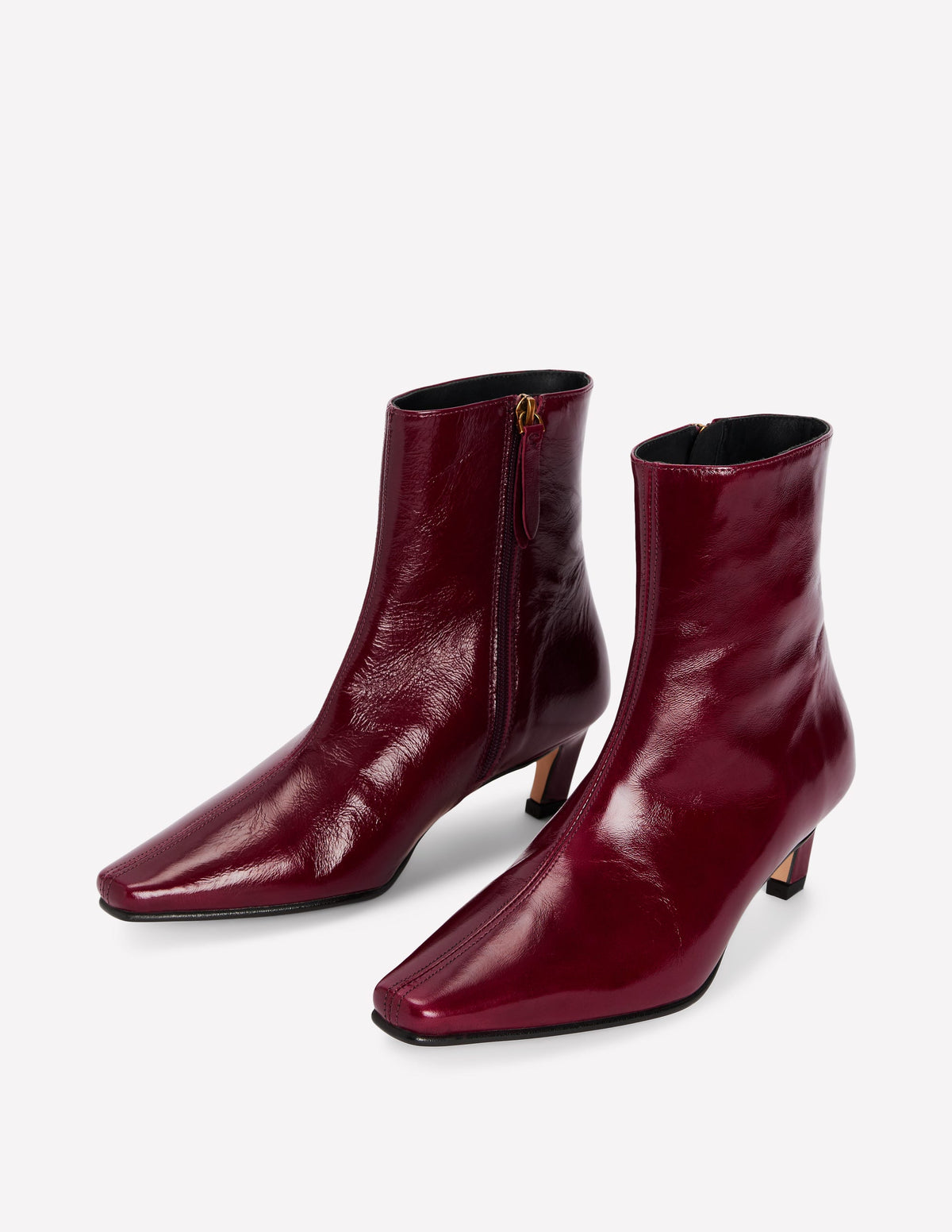 Chisel Toe Ankle Boots-Oxblood-3
