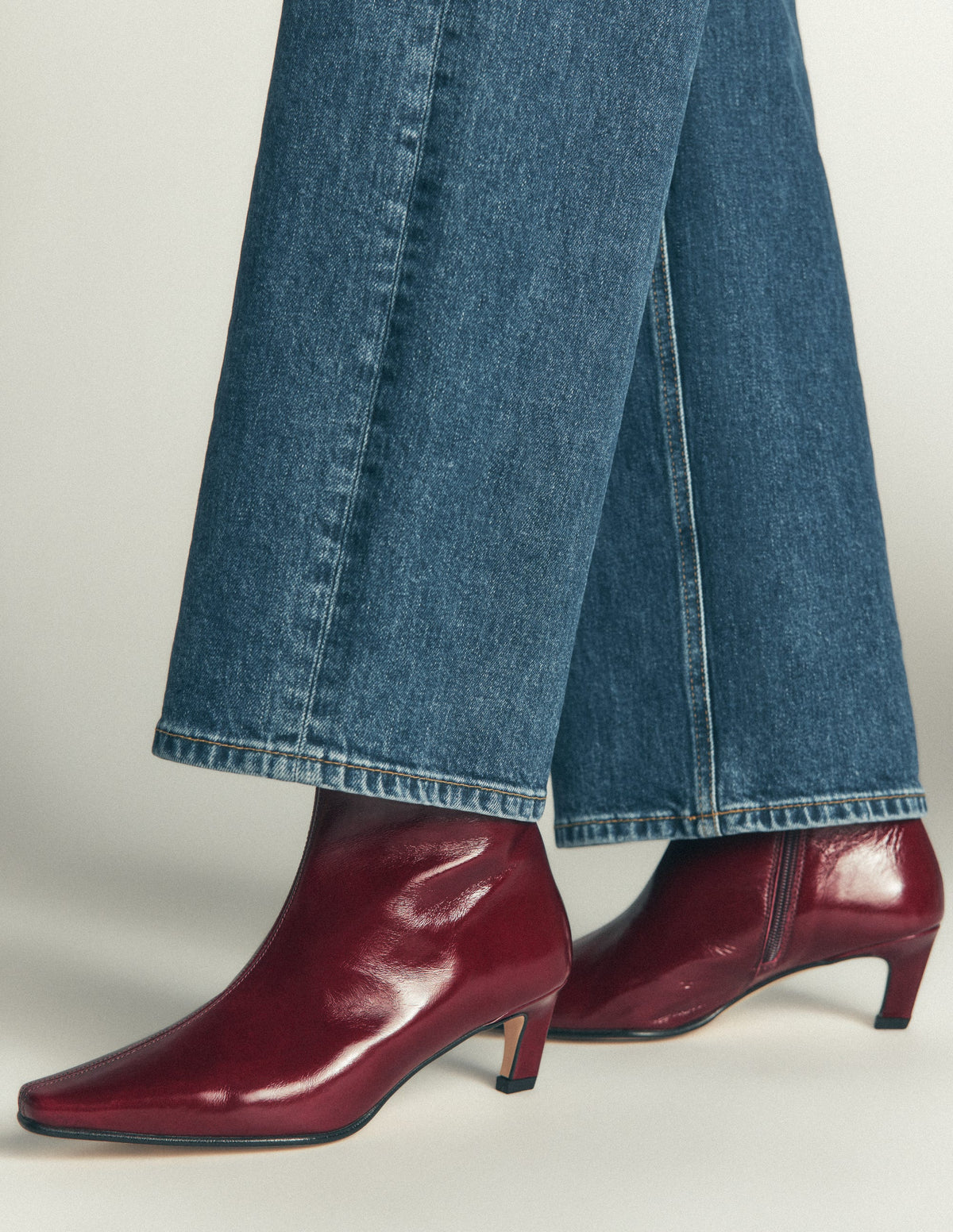 Chisel Toe Ankle Boots-Oxblood-2