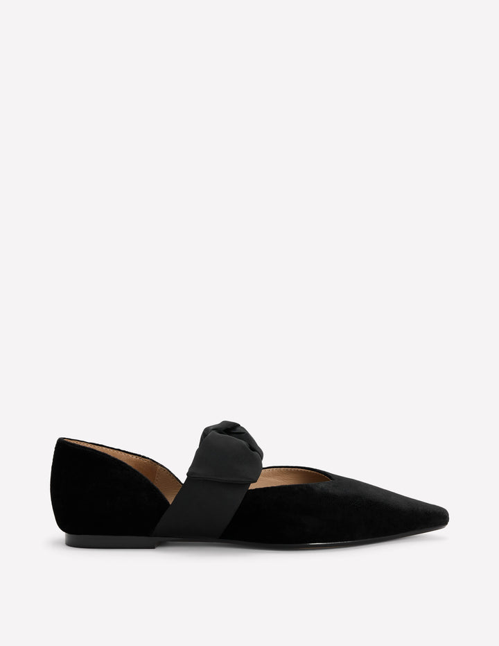 Bow Two Part Flats-Black