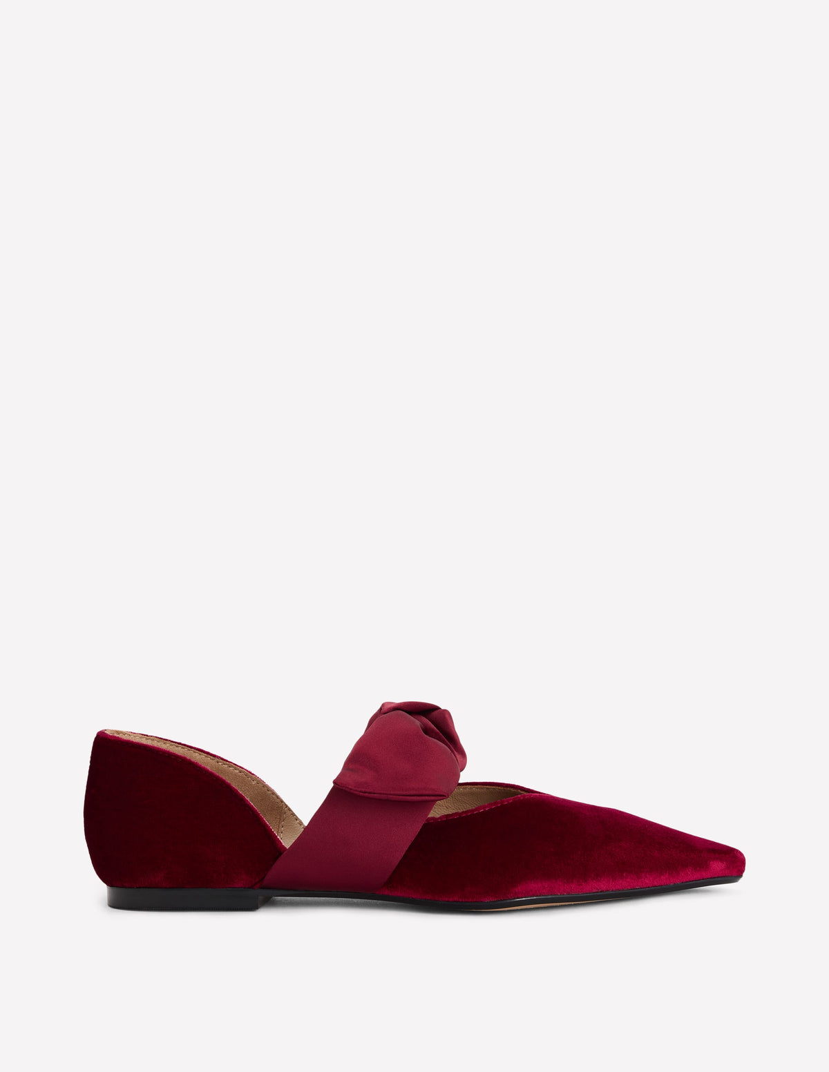 Bow Two Part Flats-Dark Burgundy-1