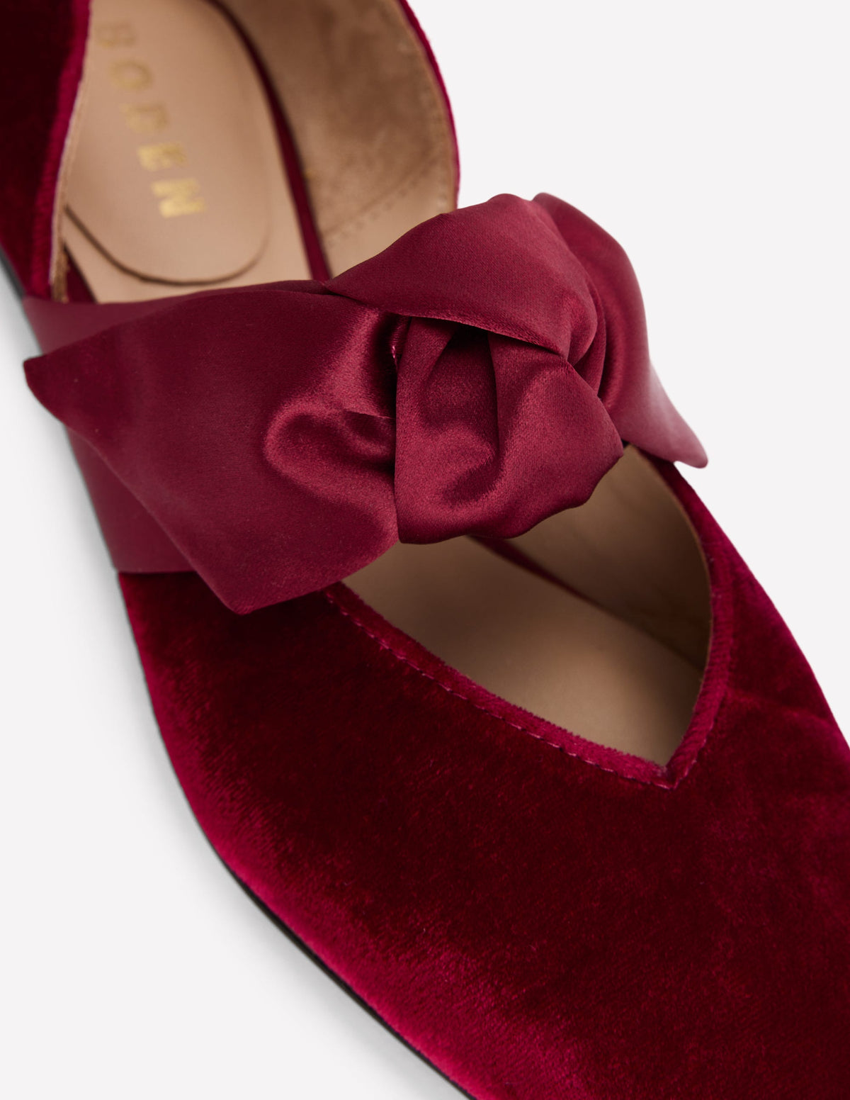 Bow Two Part Flats-Dark Burgundy - Image 4
