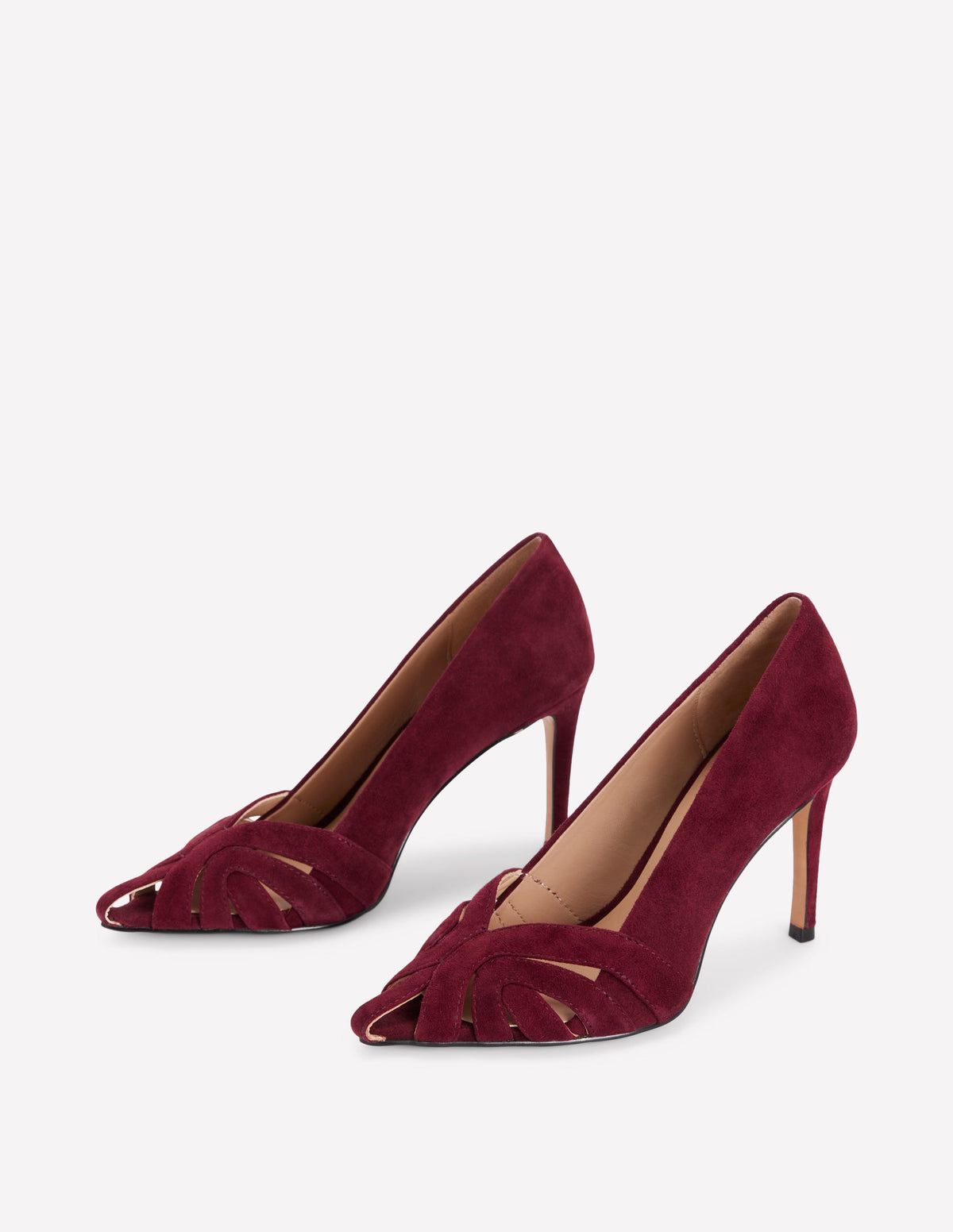 Caged Court Shoes-Deep Burgundy-3