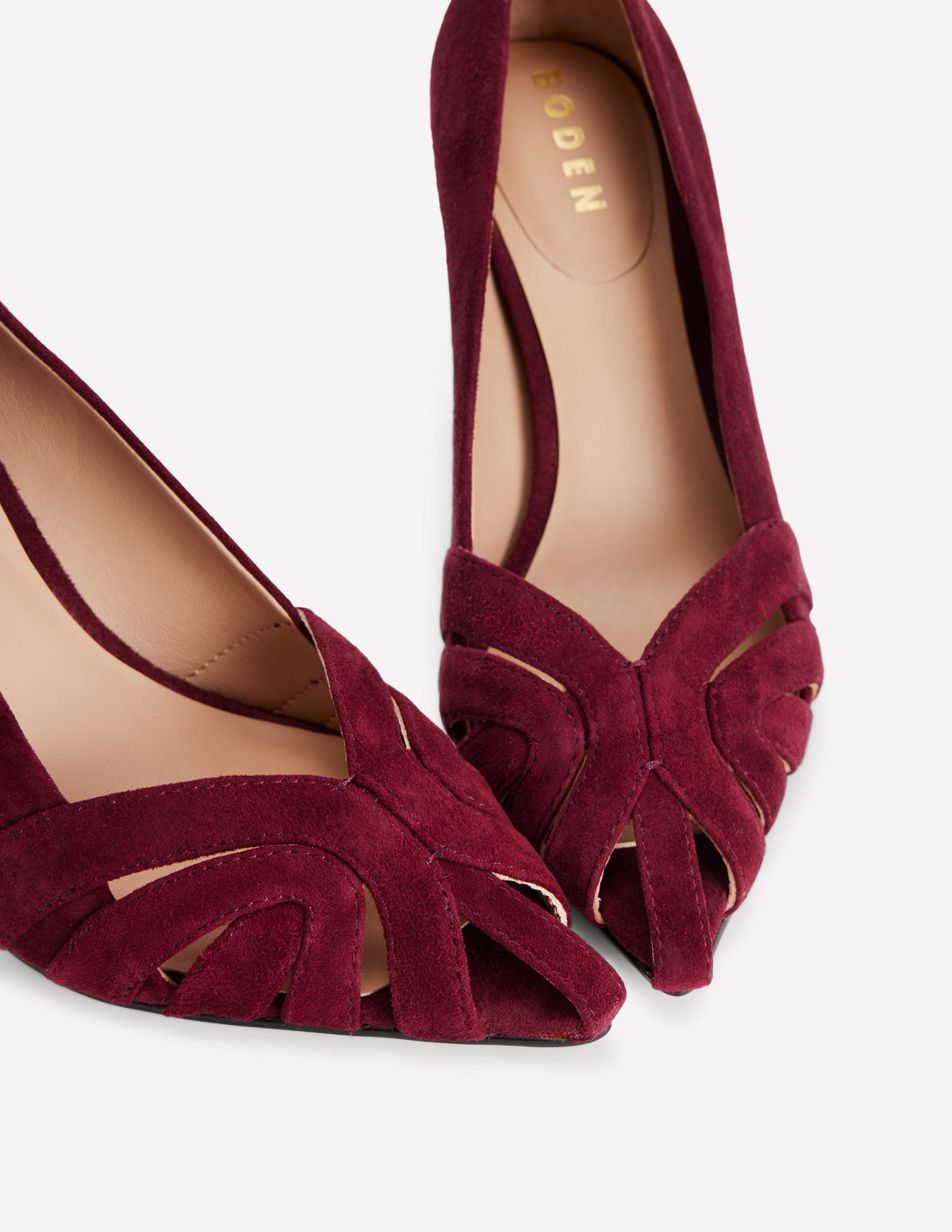 Caged Court Shoes-Deep Burgundy-4