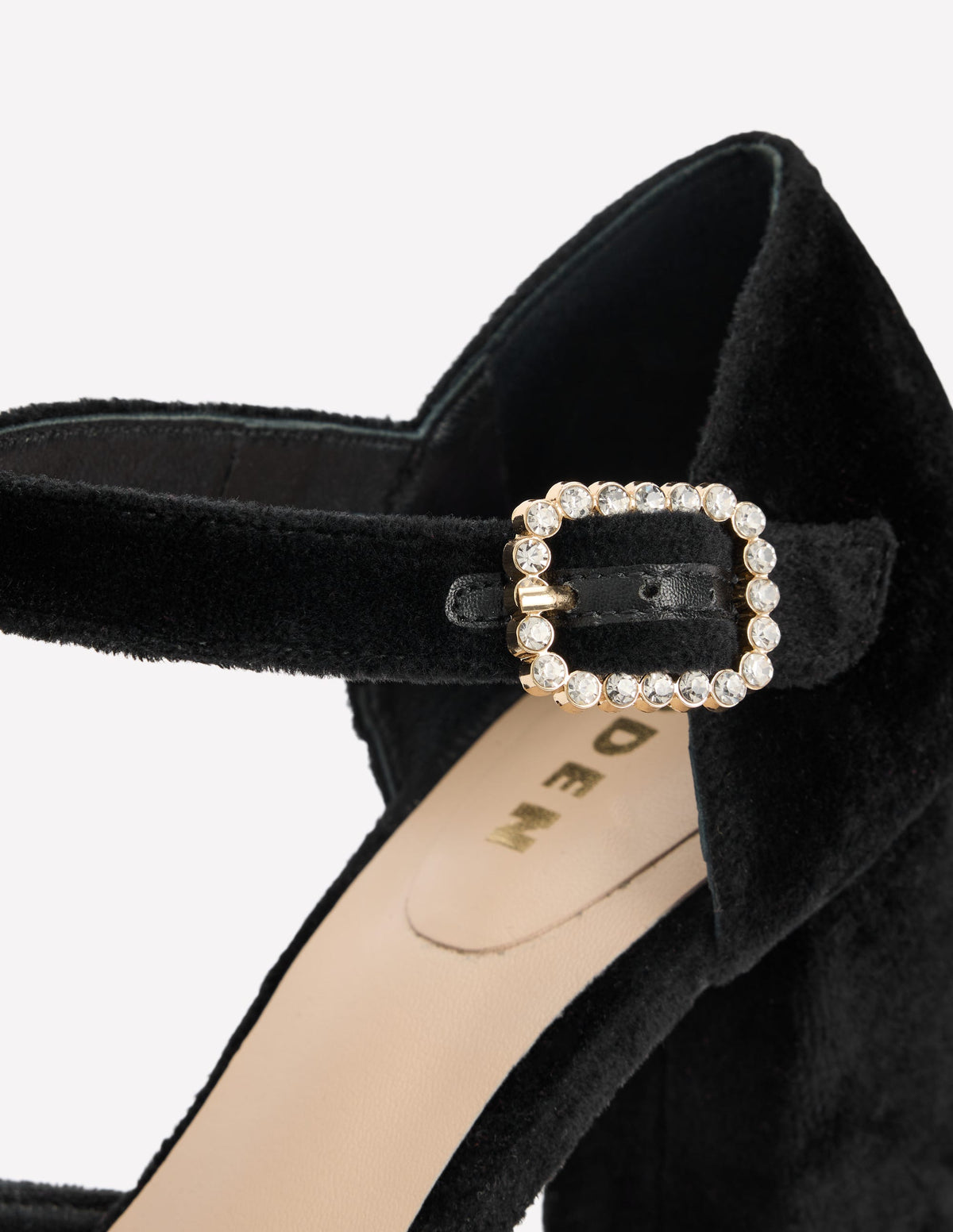 Jewelled Buckle Platform Heels-Black-4