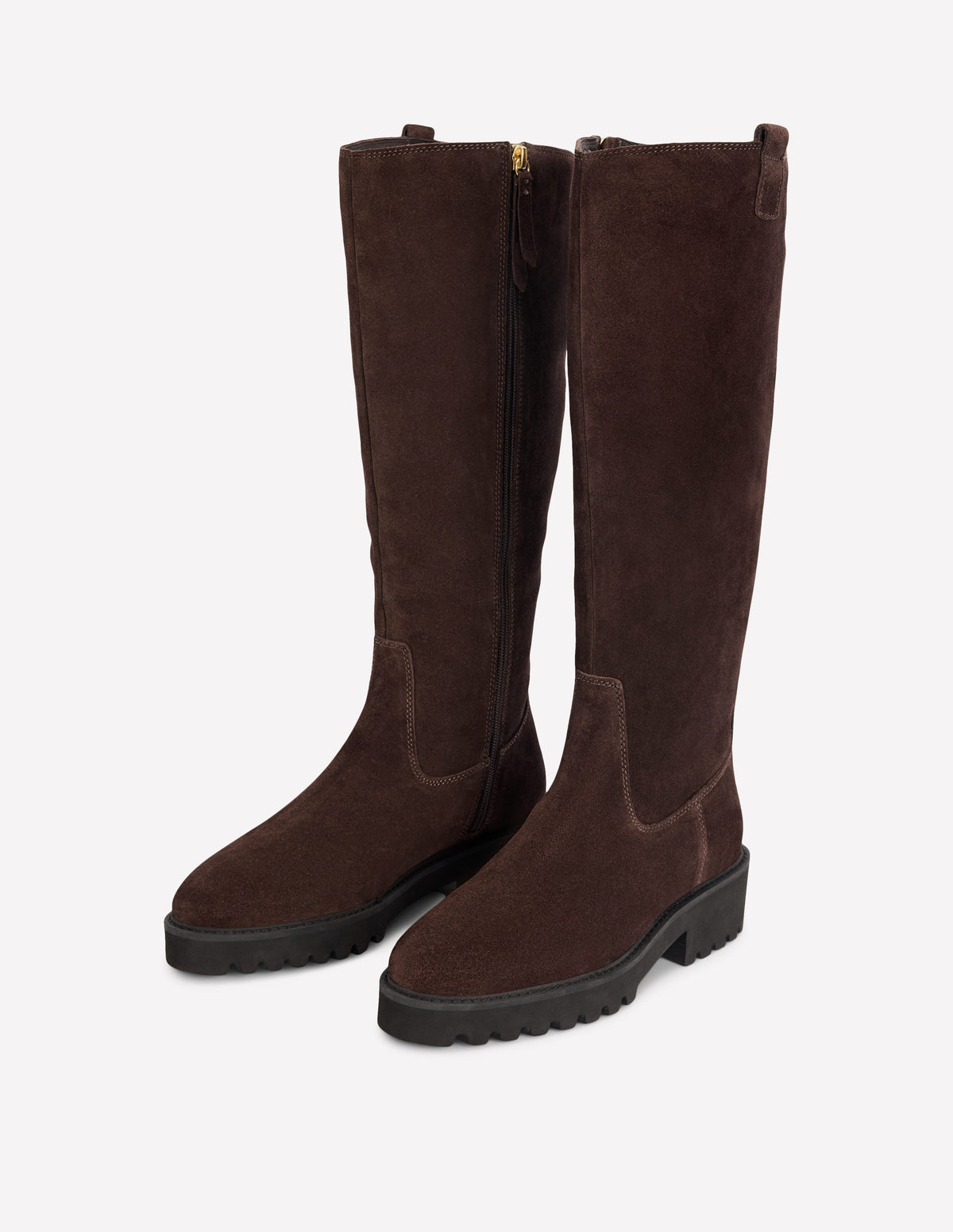 Jessie Chunky Knee Boots-Bitter Chocolate-3