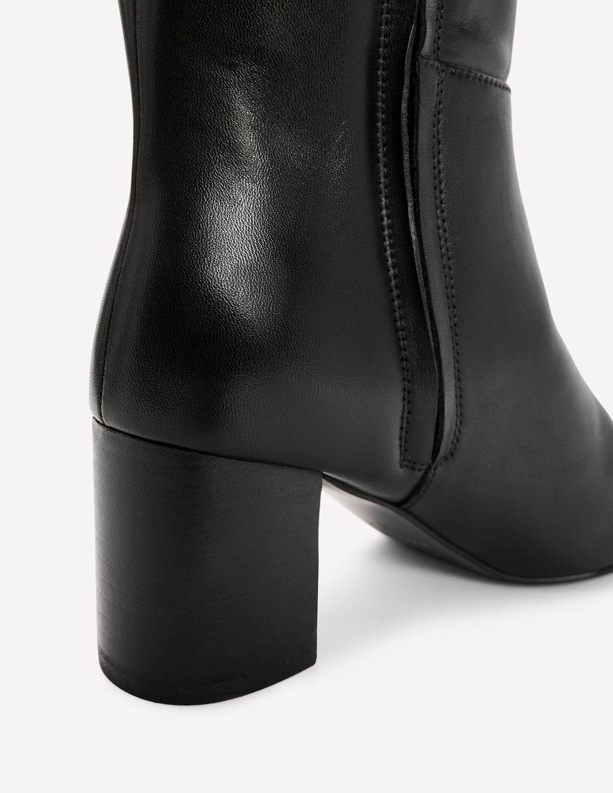 Seam Detail Knee Boots-Black-4