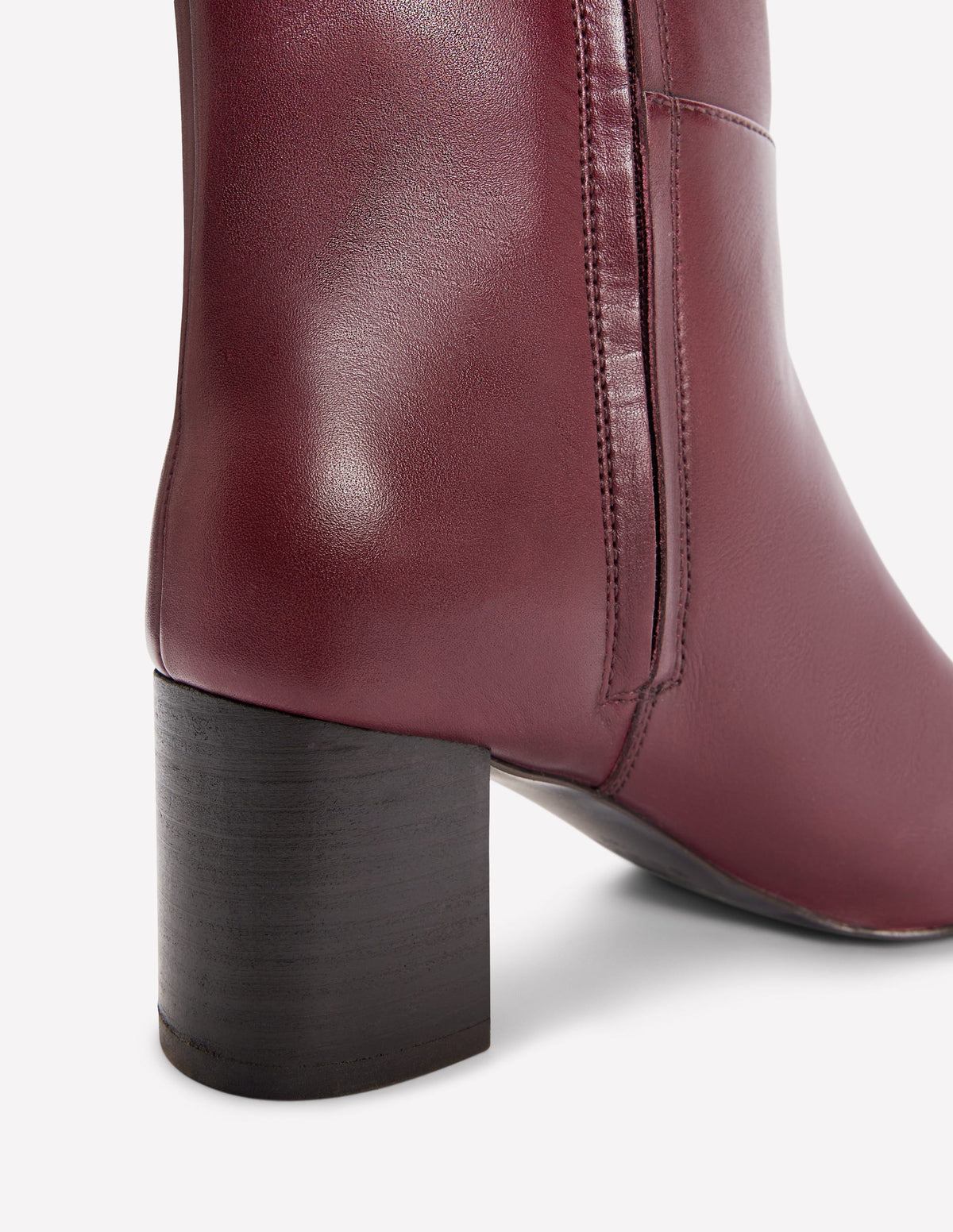 Seam Detail Knee Boots-Dark Burgundy-4