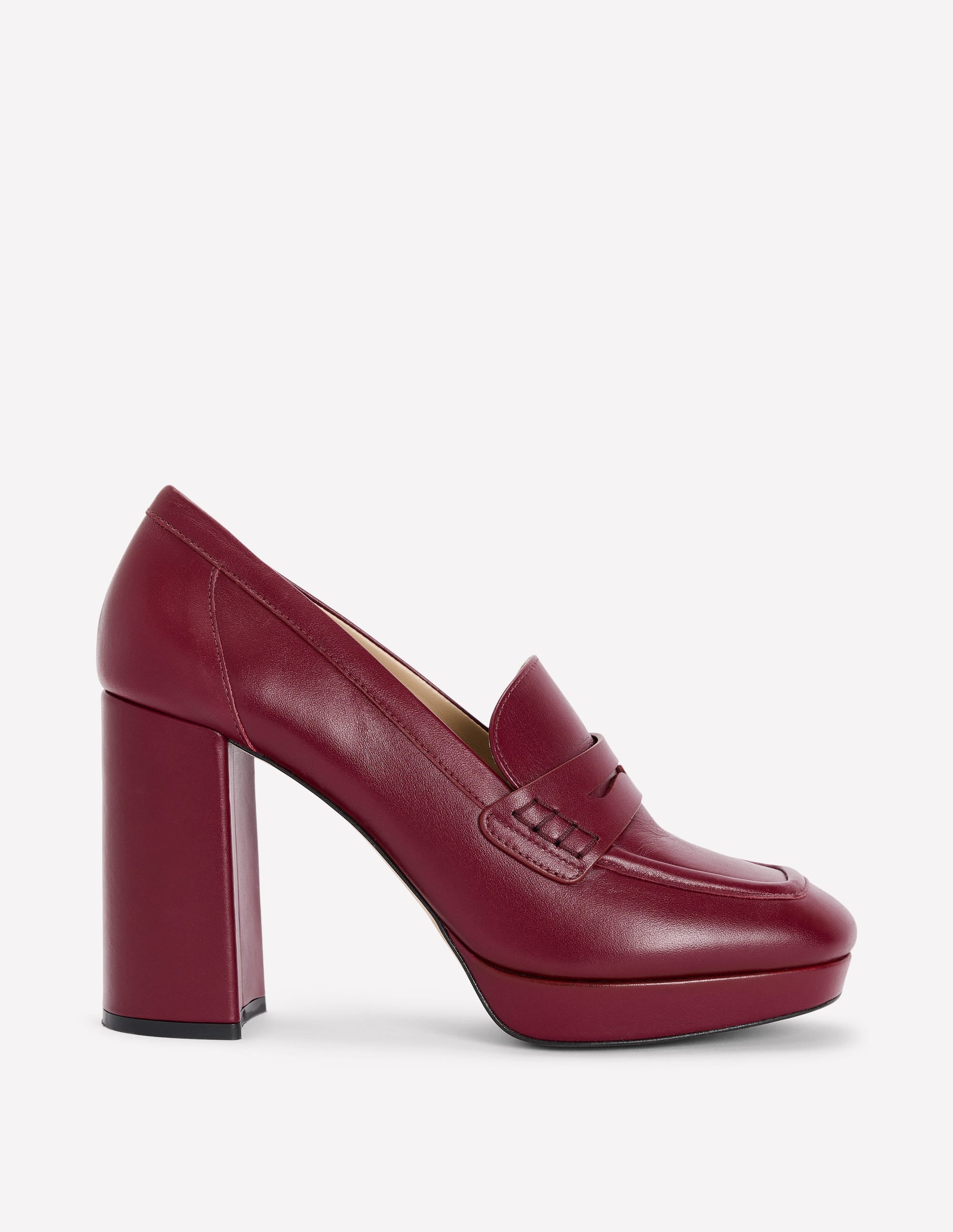 Platform Heeled Loafers-Oxblood - Image 1