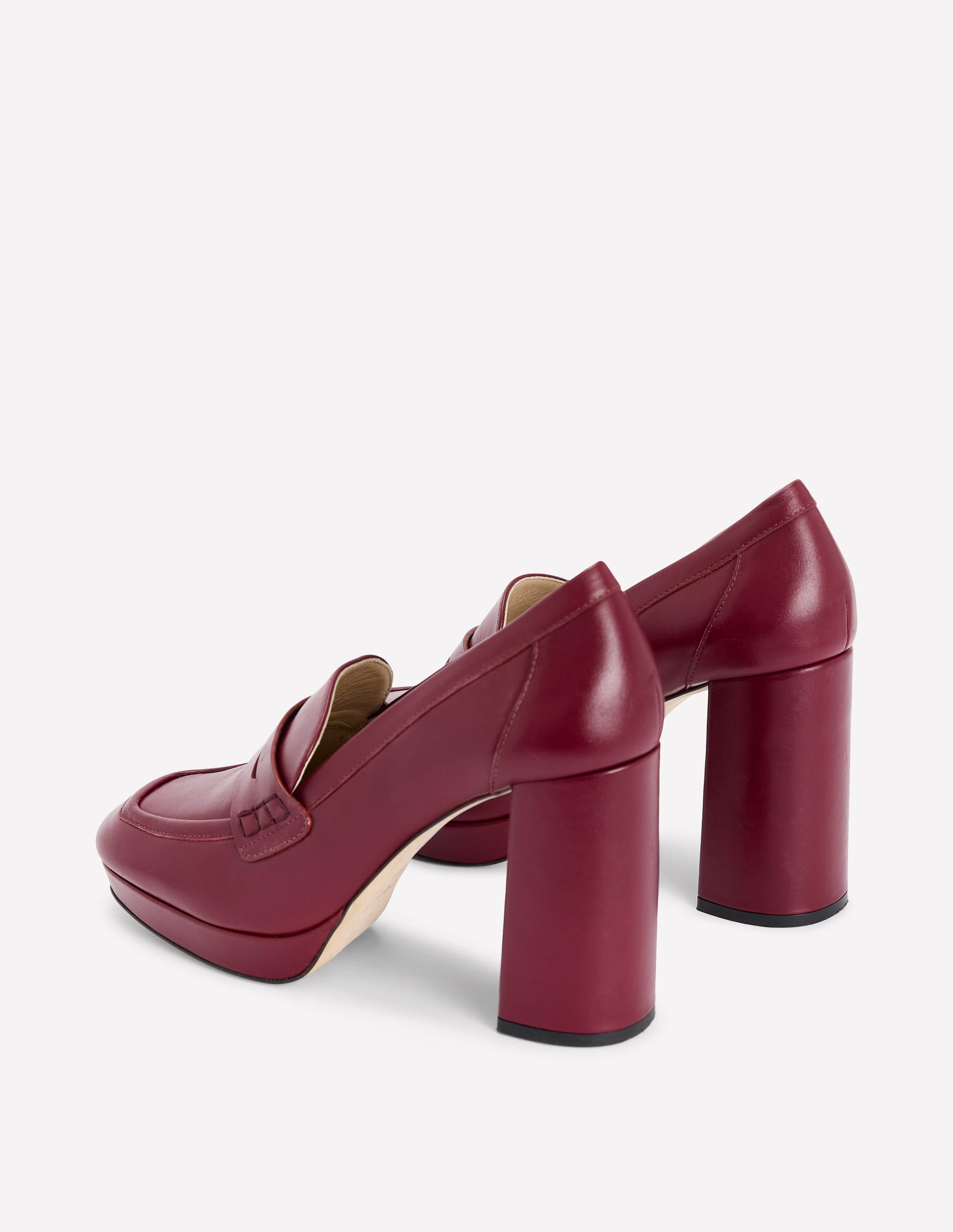 Platform Heeled Loafers-Oxblood - Image 5