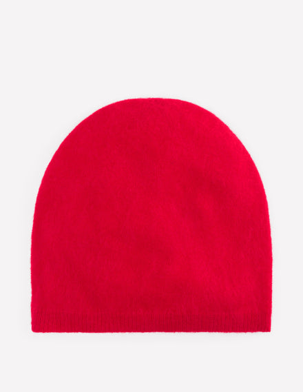 Brushed Cashmere Beanie-Poppy Red