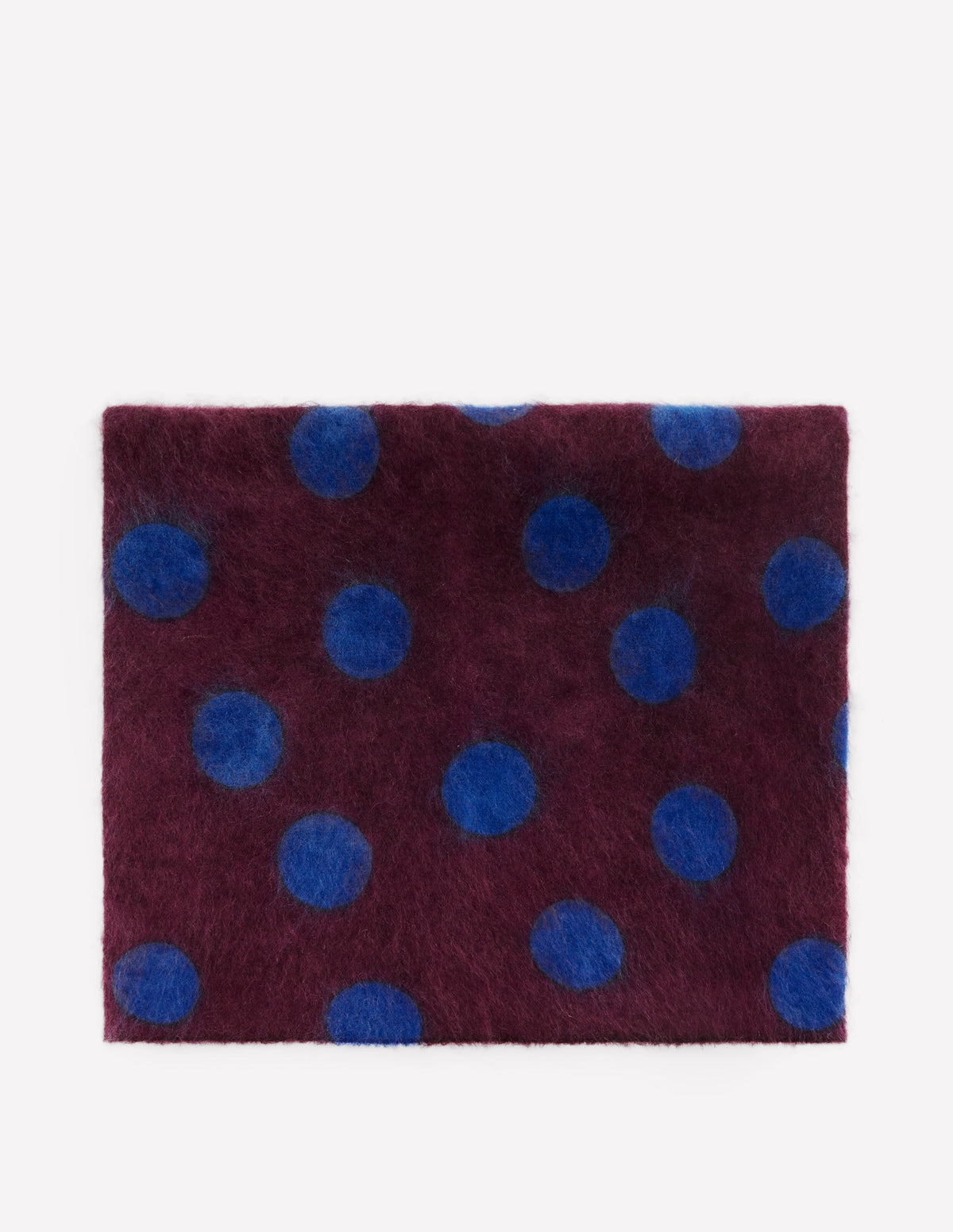 Brushed Cashmere Snood-Dark Cherry, Blue Spot-1