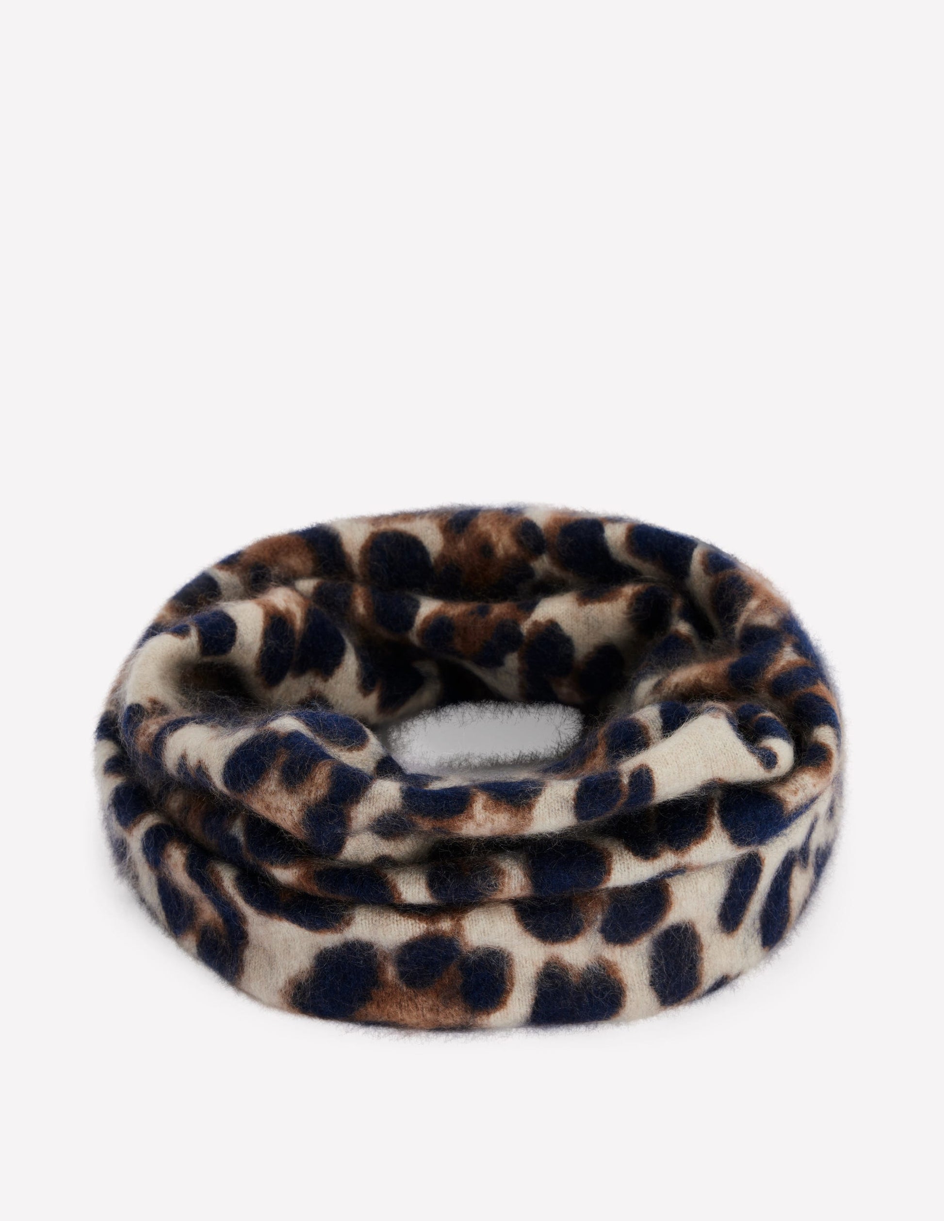 Brushed Cashmere Snood-Leopard-1