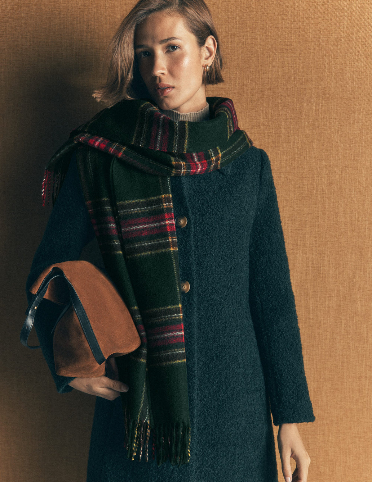 Wool Blanket Scarf-Tartan - Image 2