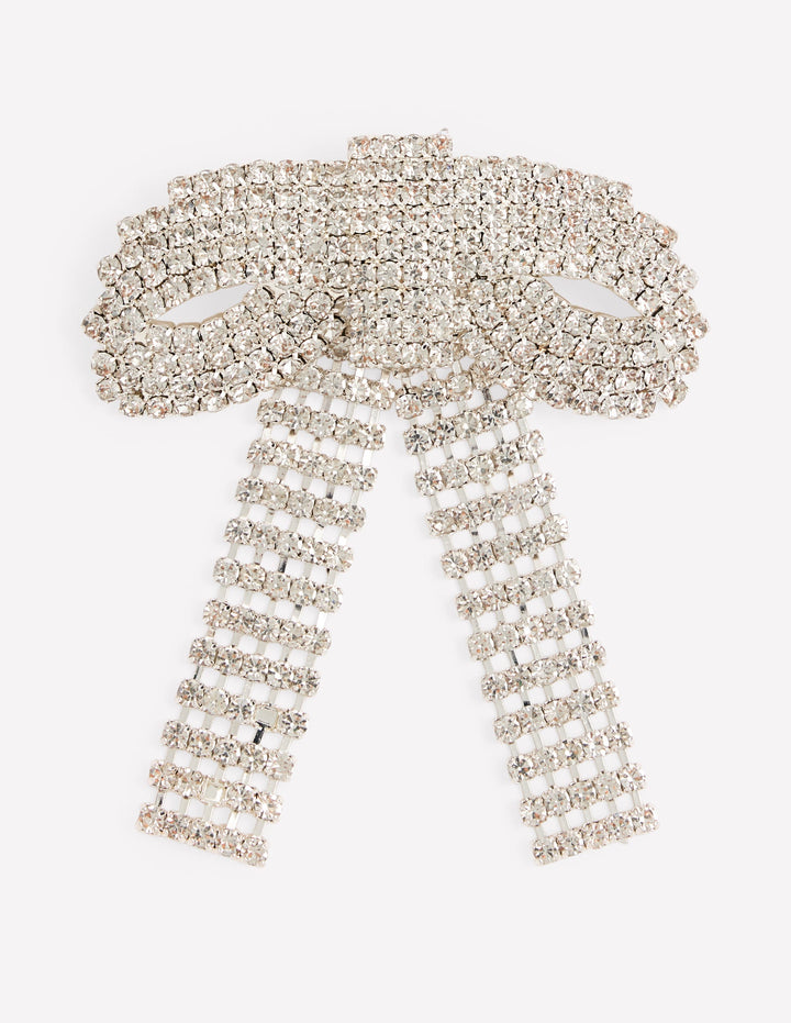 Sparkle Bow Brooch-Clear