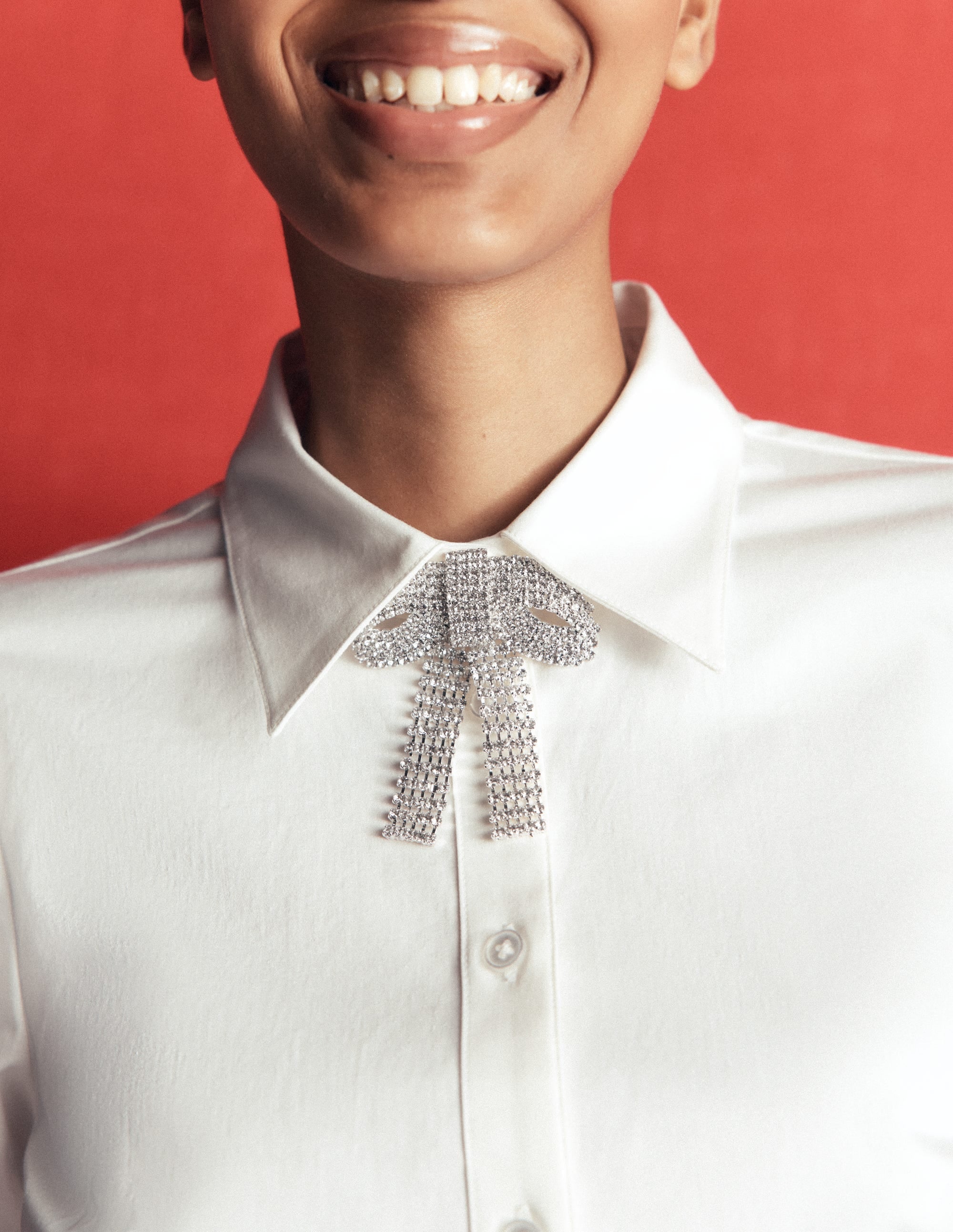 Sparkle Bow Brooch-Clear - Image 2