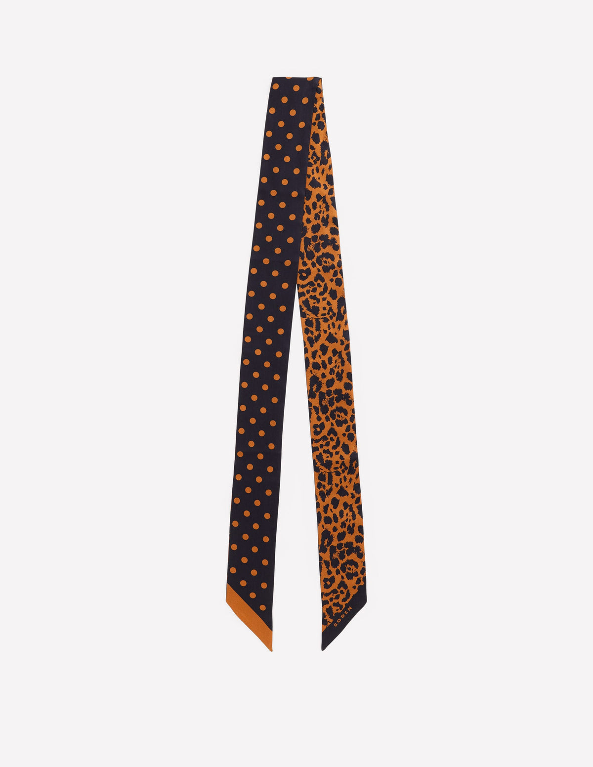 Octavia Skinny Silk Scarf-Leopard Spot-1