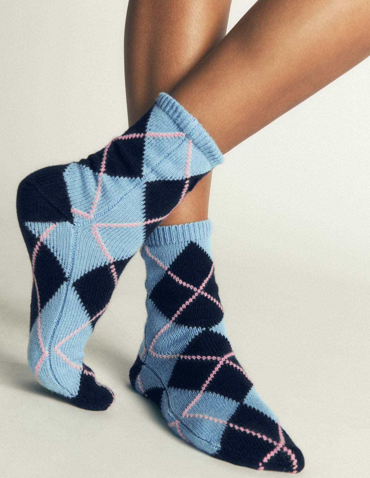 Cosy Knit Socks-Argyle - Image 1