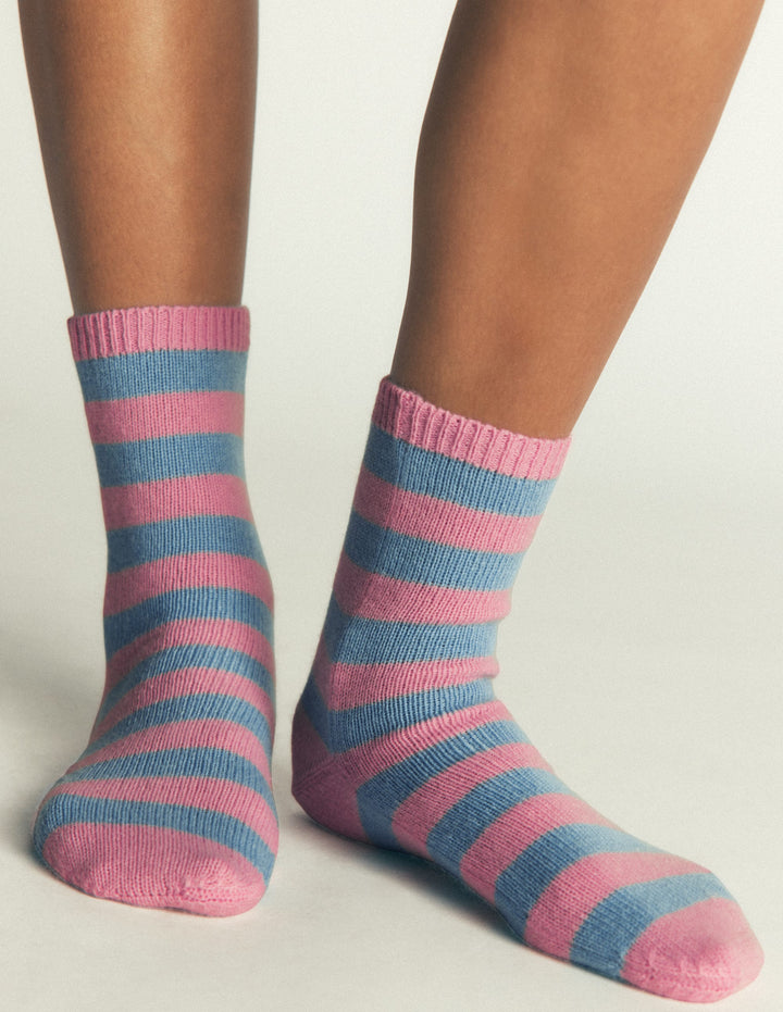 Cosy Knit Socks-Stripe