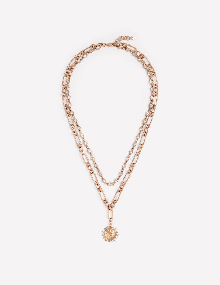 Metal Jewel Delicate Necklace-Gold