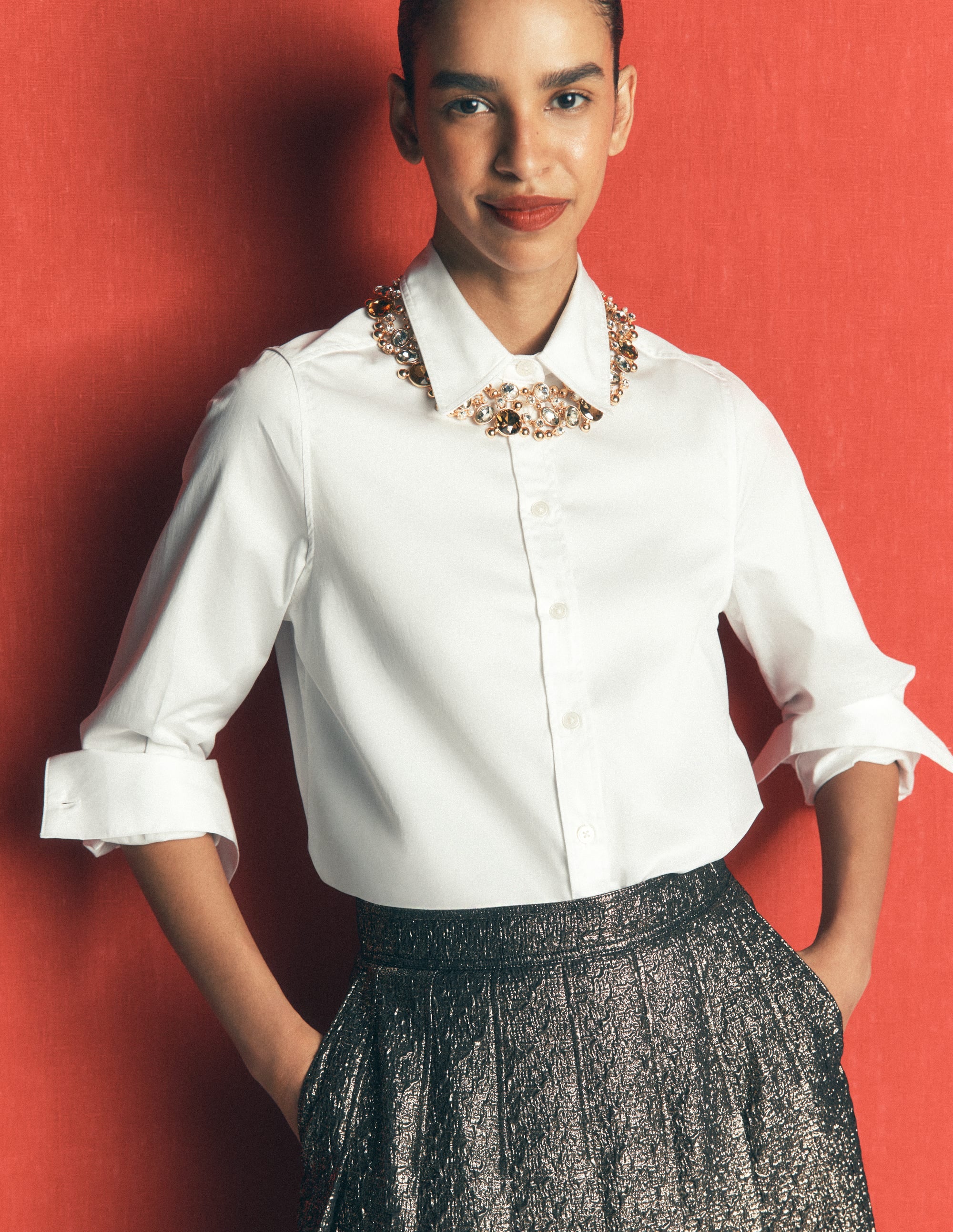 Statement Jewel Necklace-Smoke - Image 1
