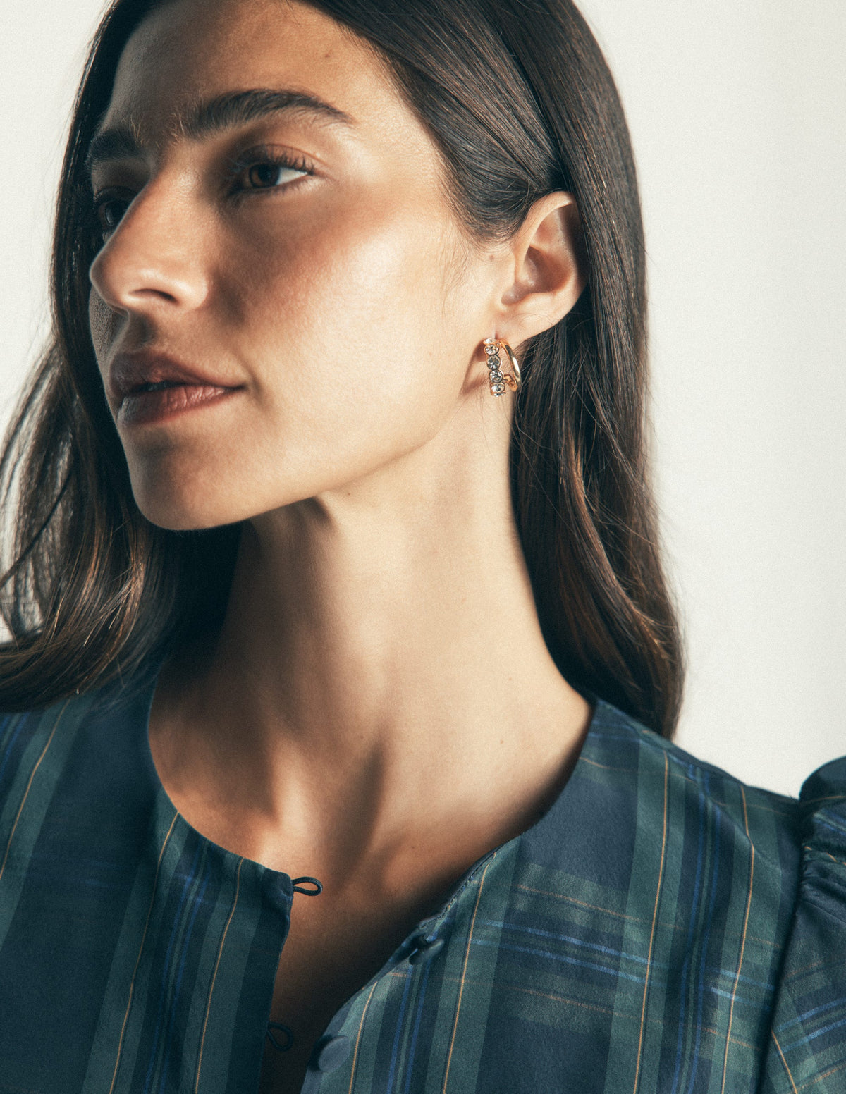 Small Jewel Hoops-Clear - Image 2