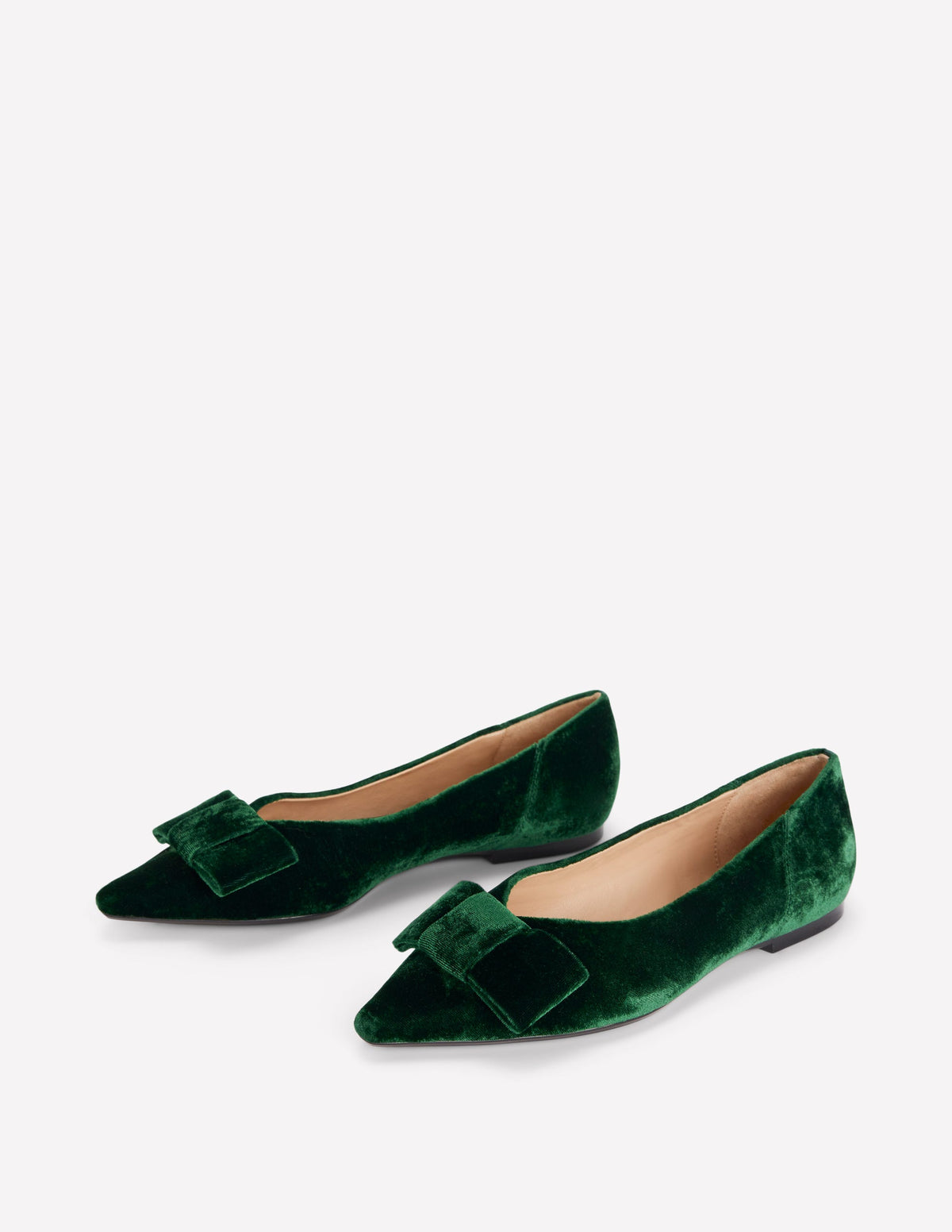 Nigella Bow Pointed Flats-Midnight Emerald-3