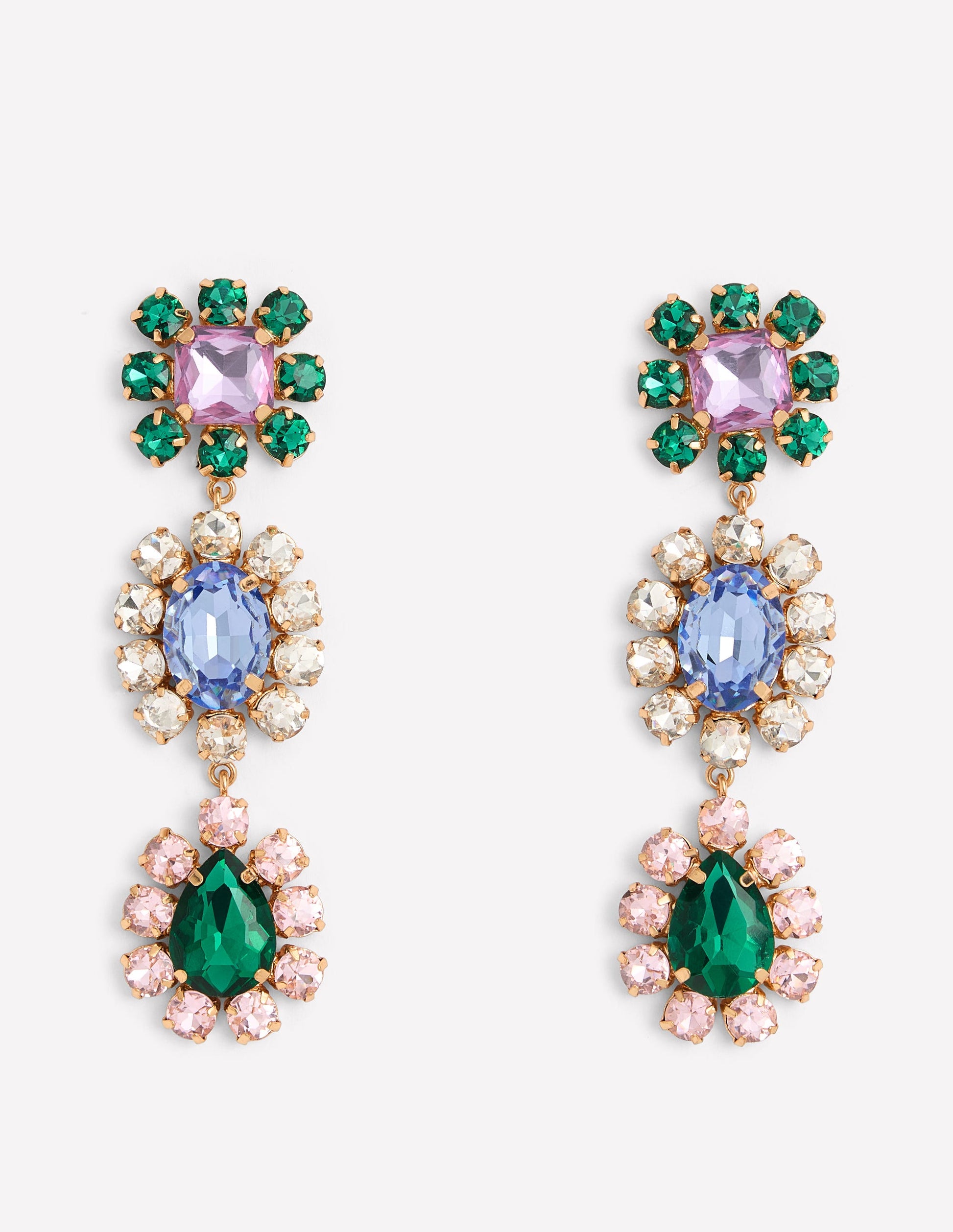 Jewel Drop Earrings-Multi Jewel-1