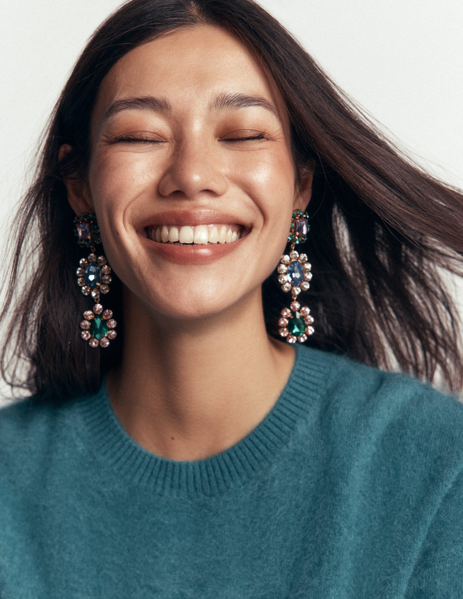 Jewel Drop Earrings-Multi Jewel-2
