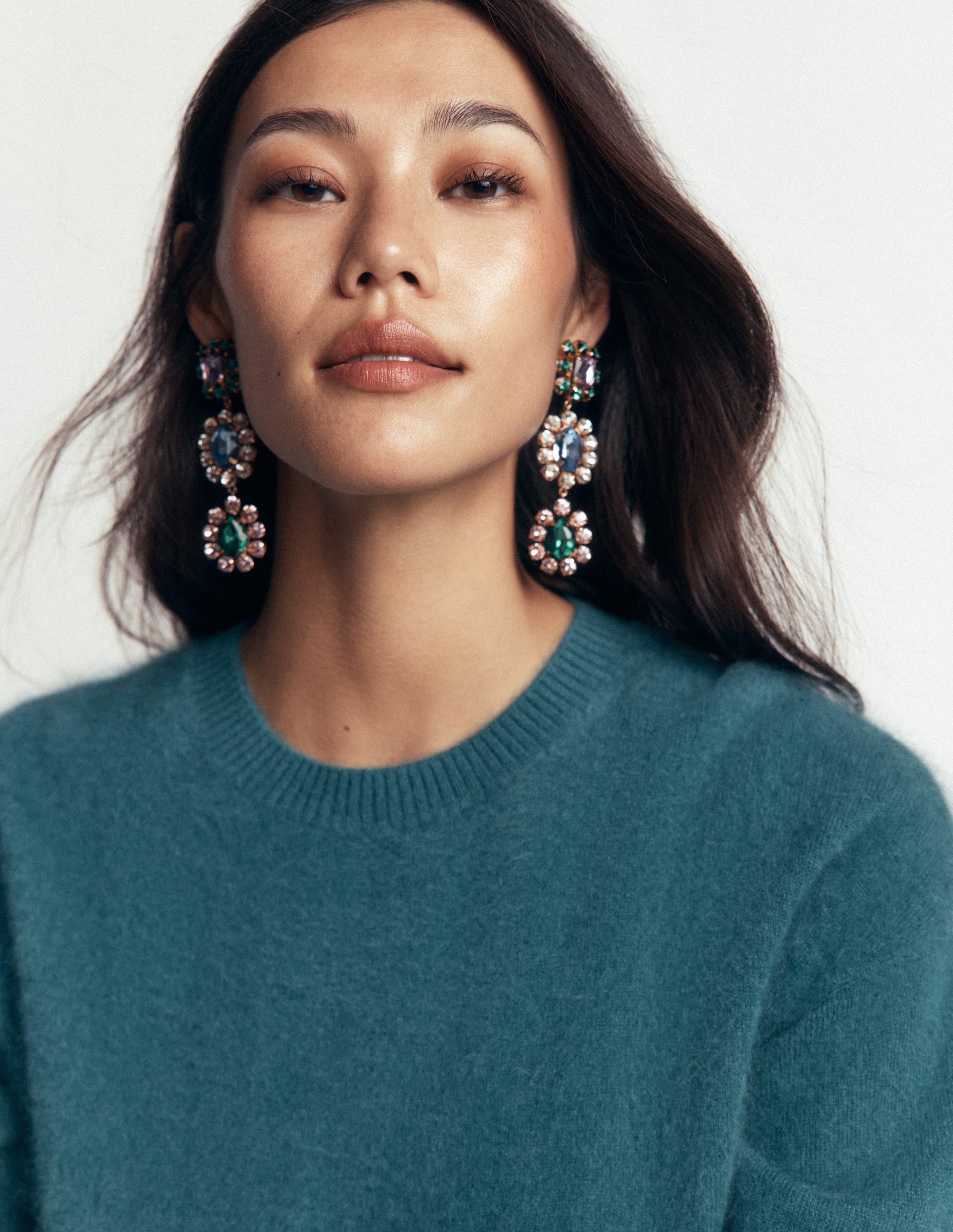 Jewel Drop Earrings-Multi Jewel - Image 3